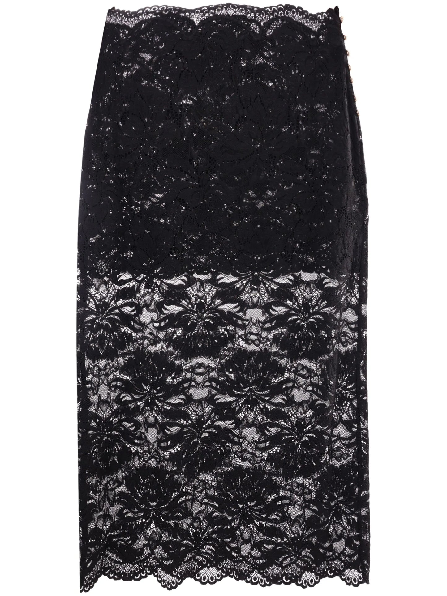 floral-lace sheer skirt