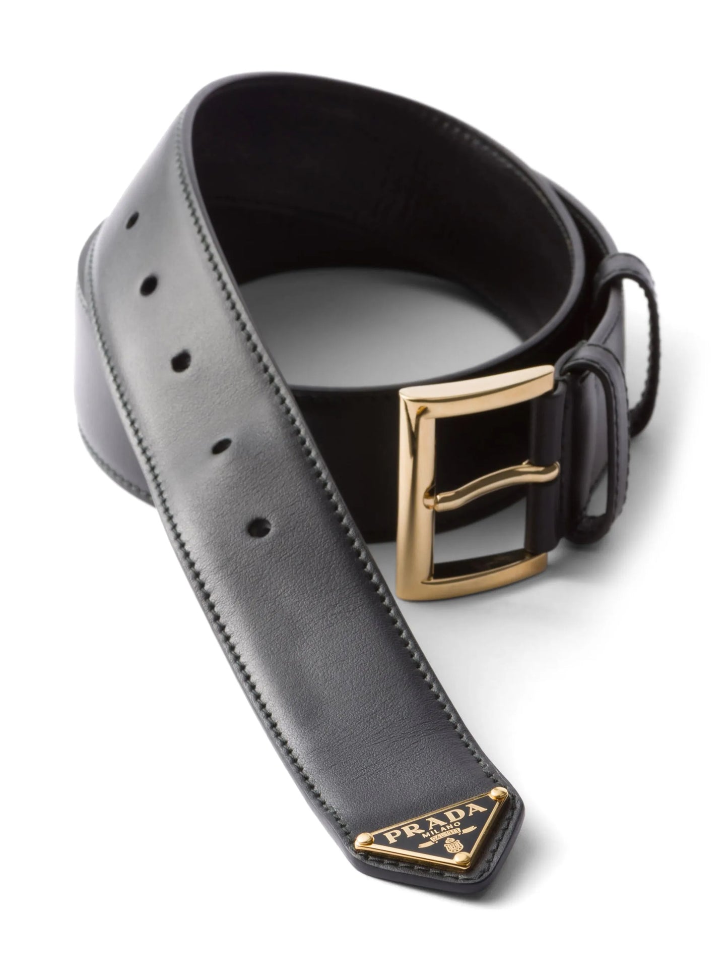 triangle-logo leather belt
