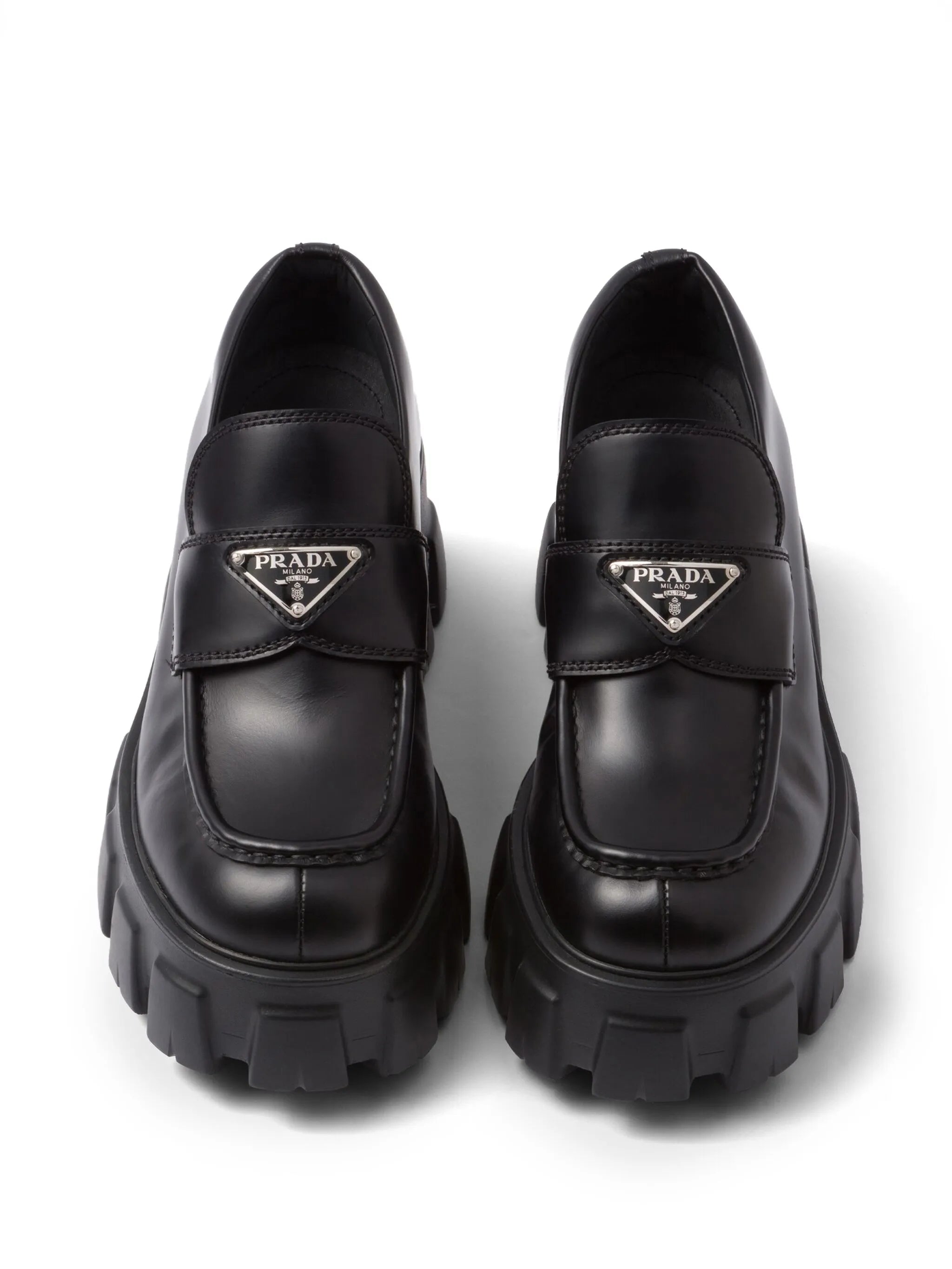 brushed leather Monolith loafers