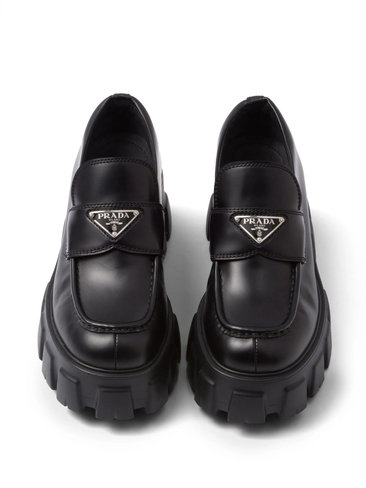 brushed leather Monolith loafers