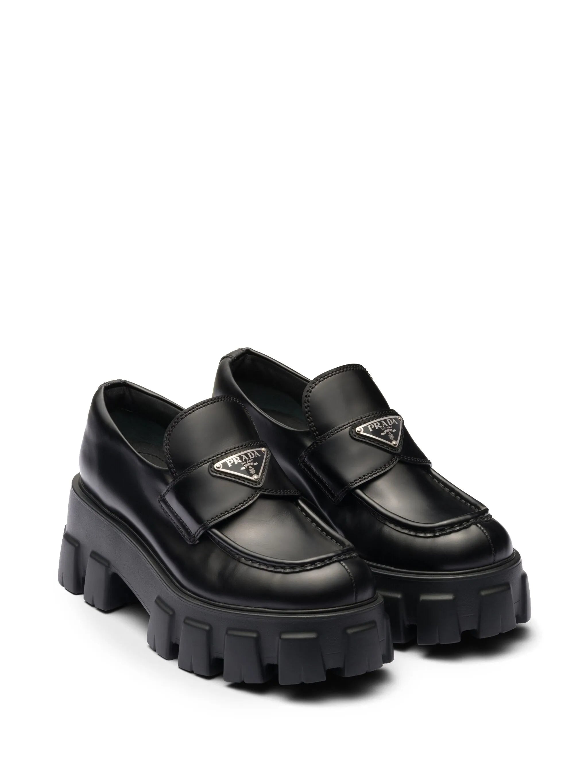 brushed leather Monolith loafers