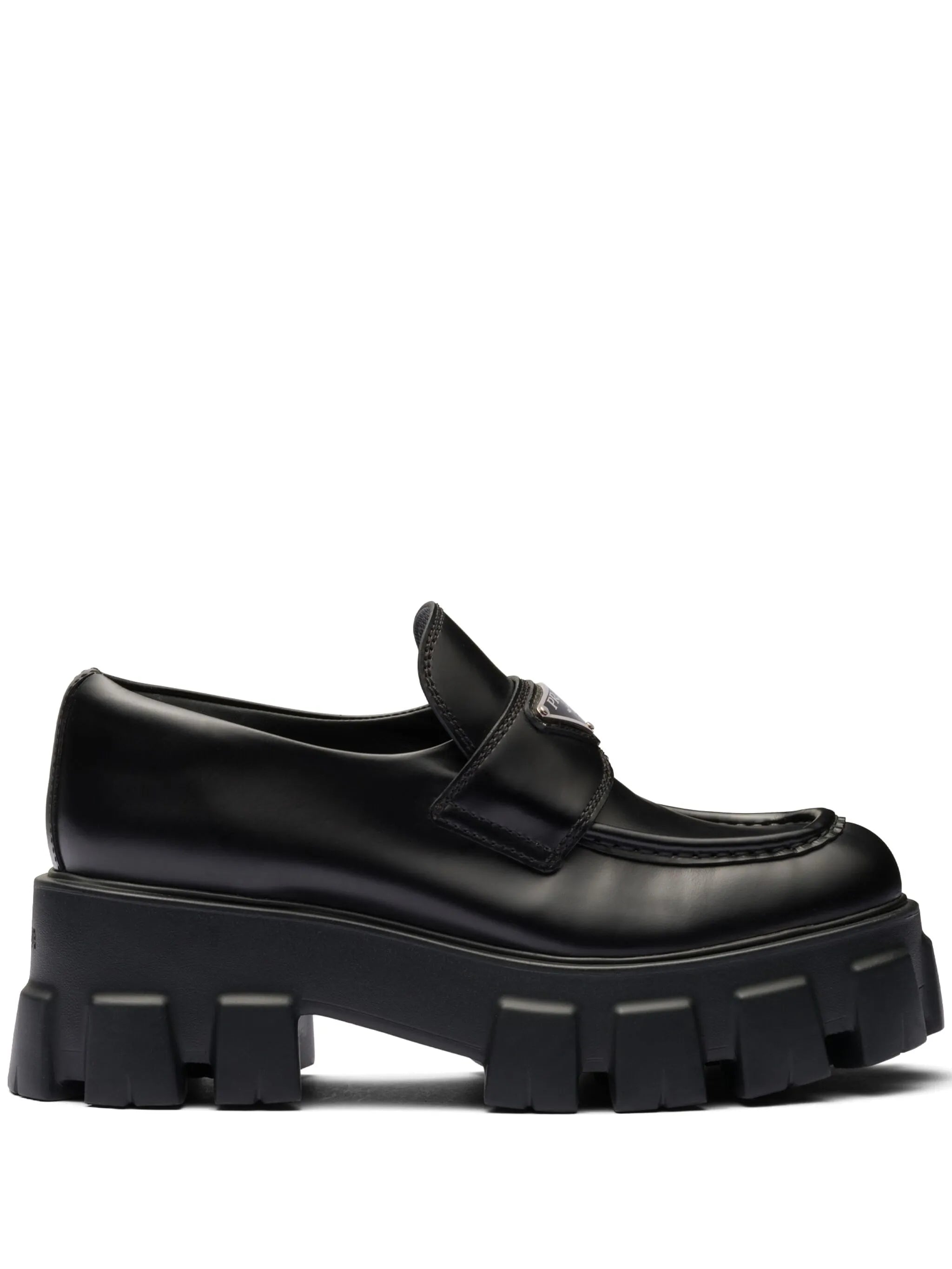 brushed leather Monolith loafers