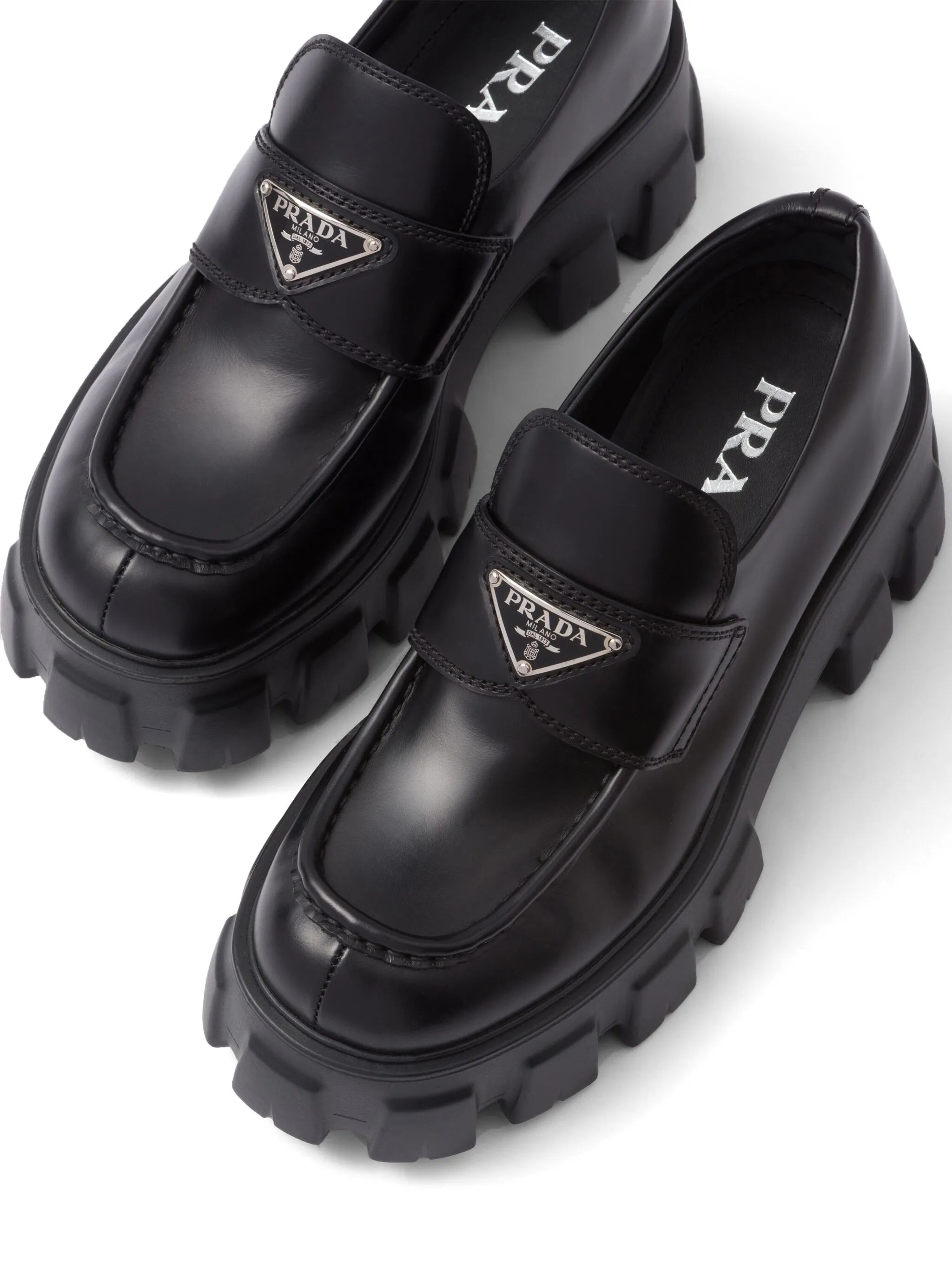 brushed leather Monolith loafers