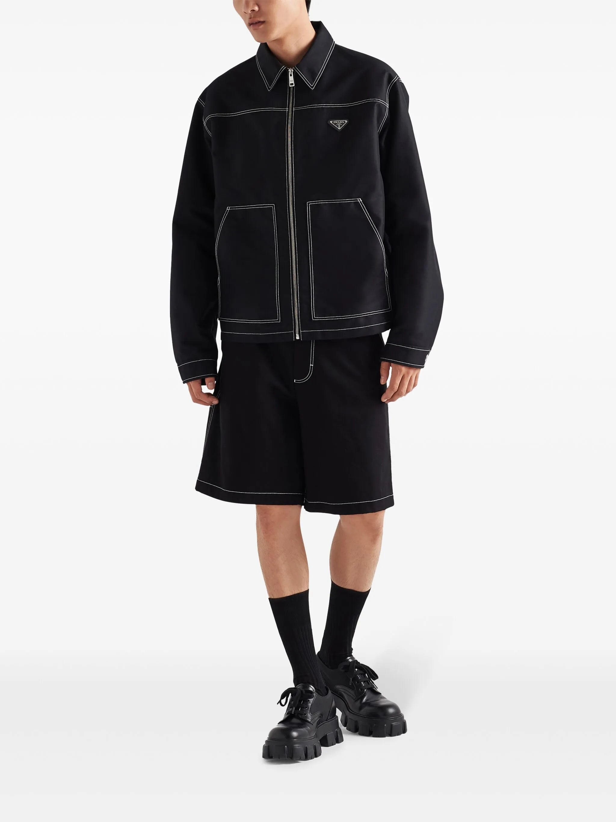 logo-appliqué blouso jacket