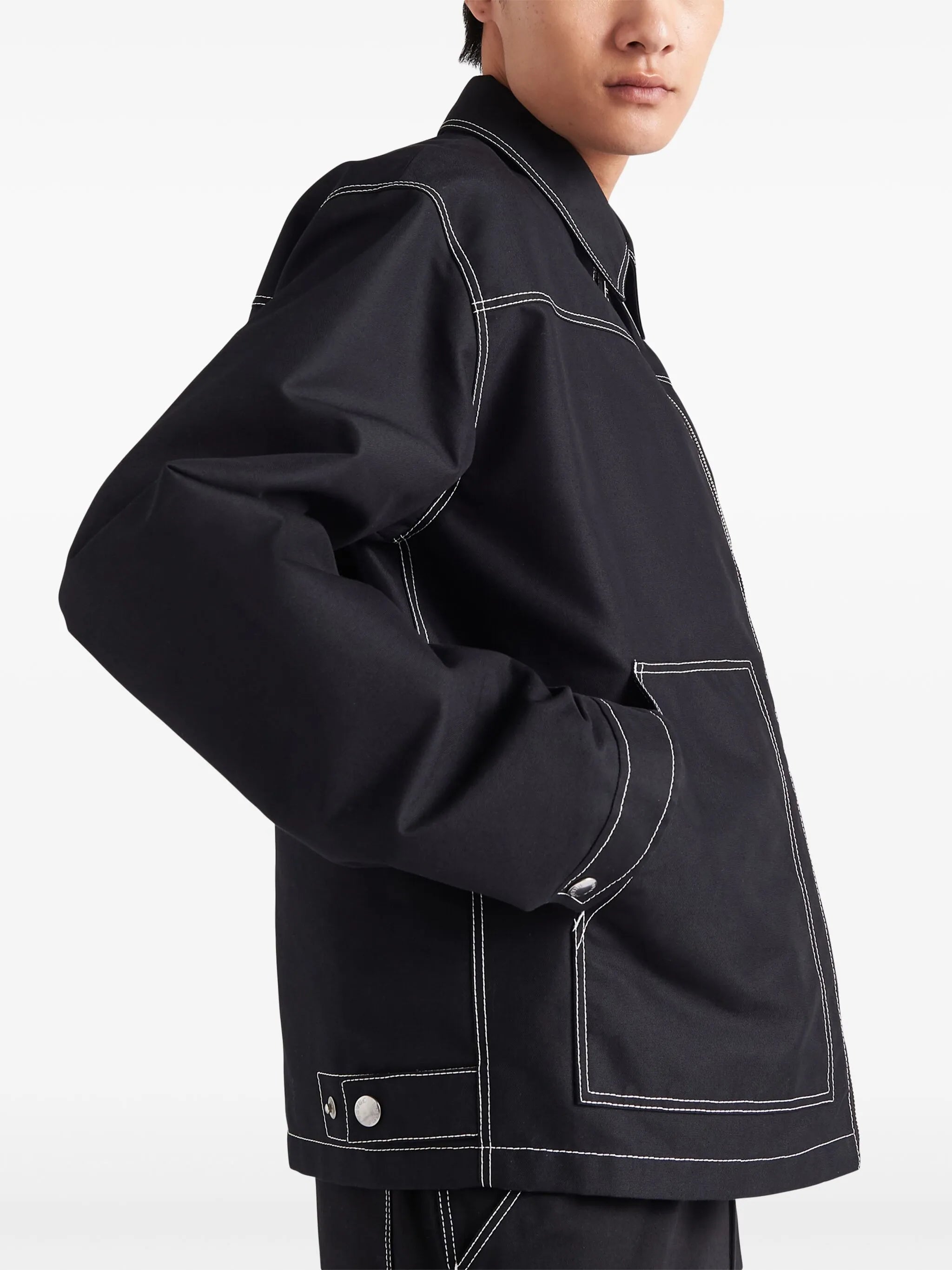 logo-appliqué blouso jacket