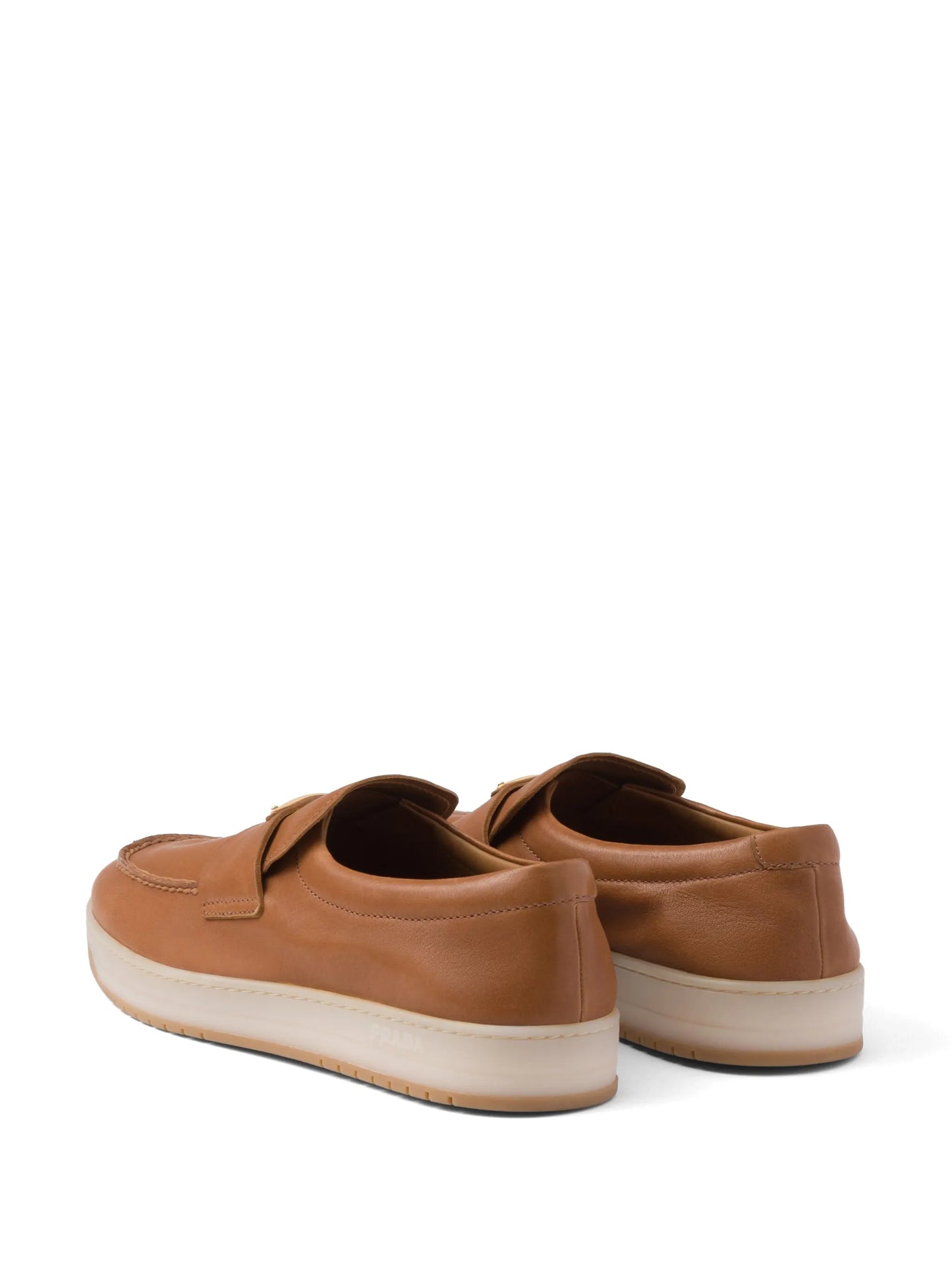 logo-plaque leather loafers