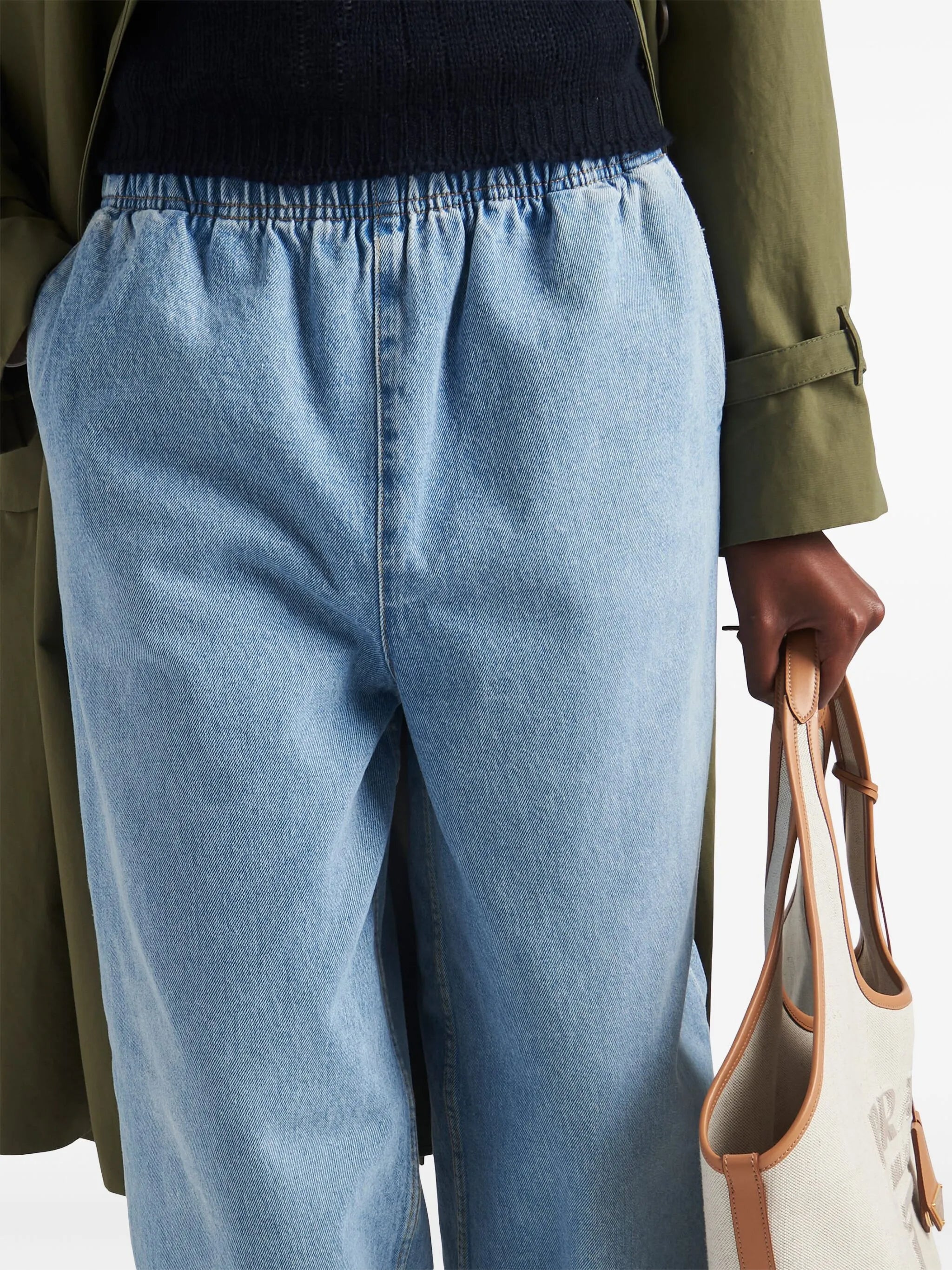 triangle-logo mid-rise loose-fit jeans