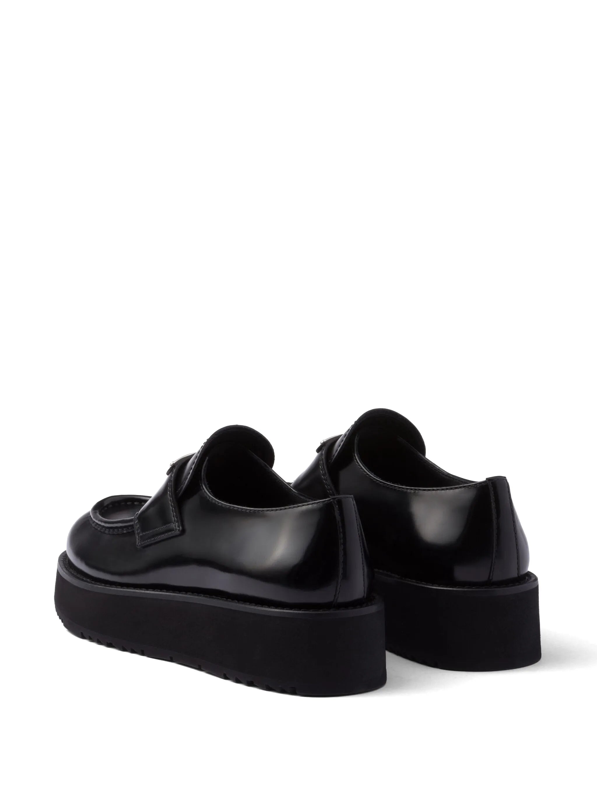 triangle-logo leather loafers