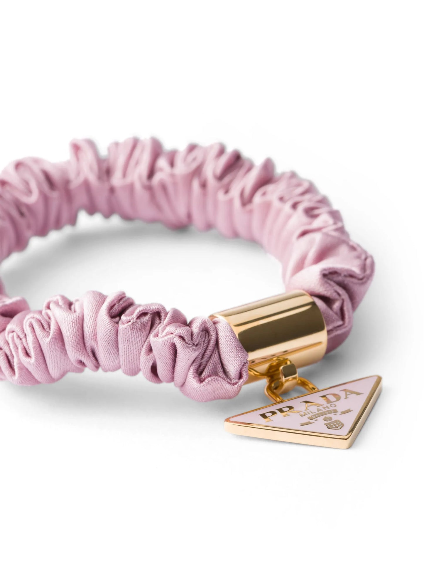 logo-charm satin hair tie (set of two)