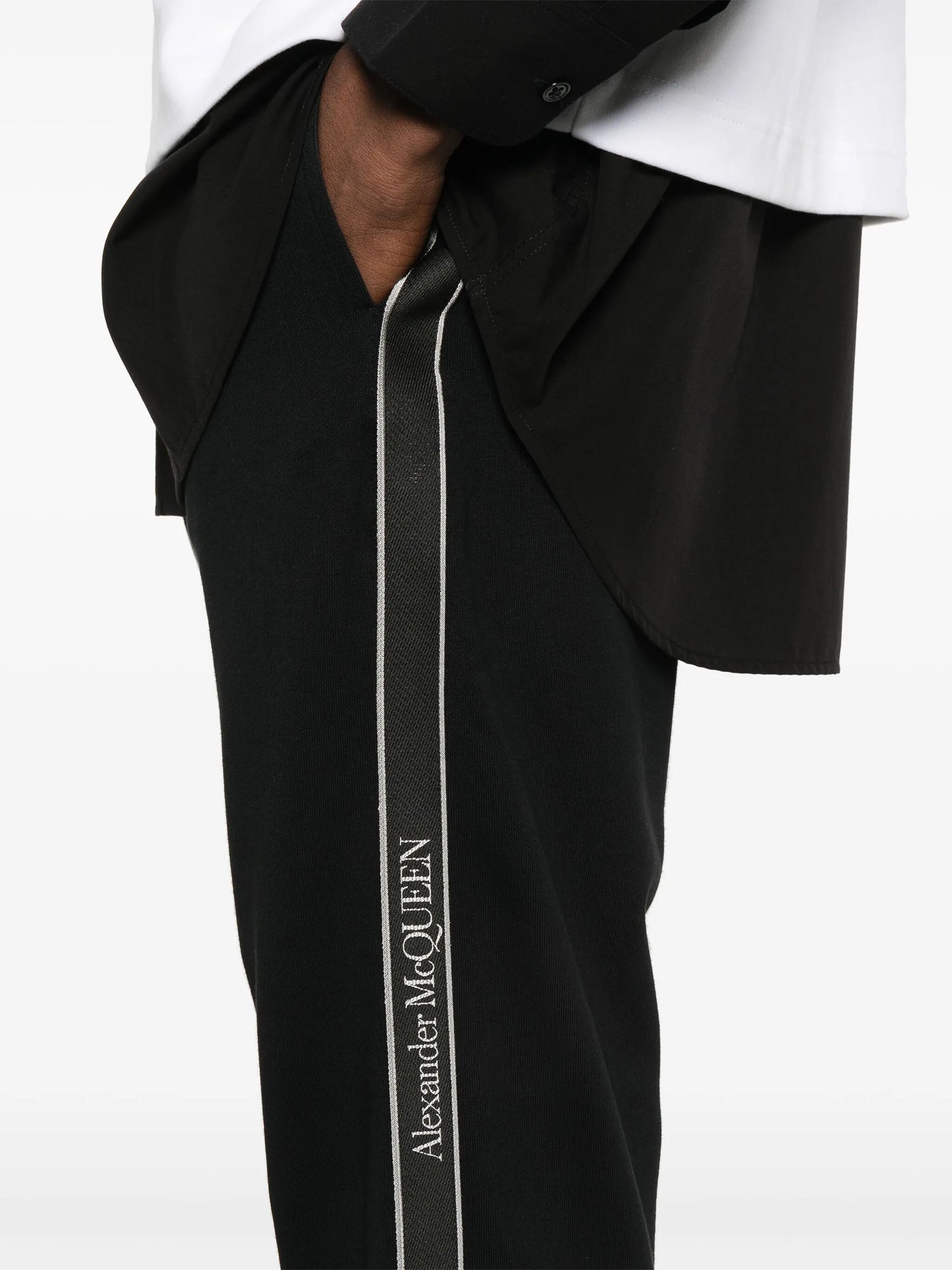 logo-stripe tapered track pants