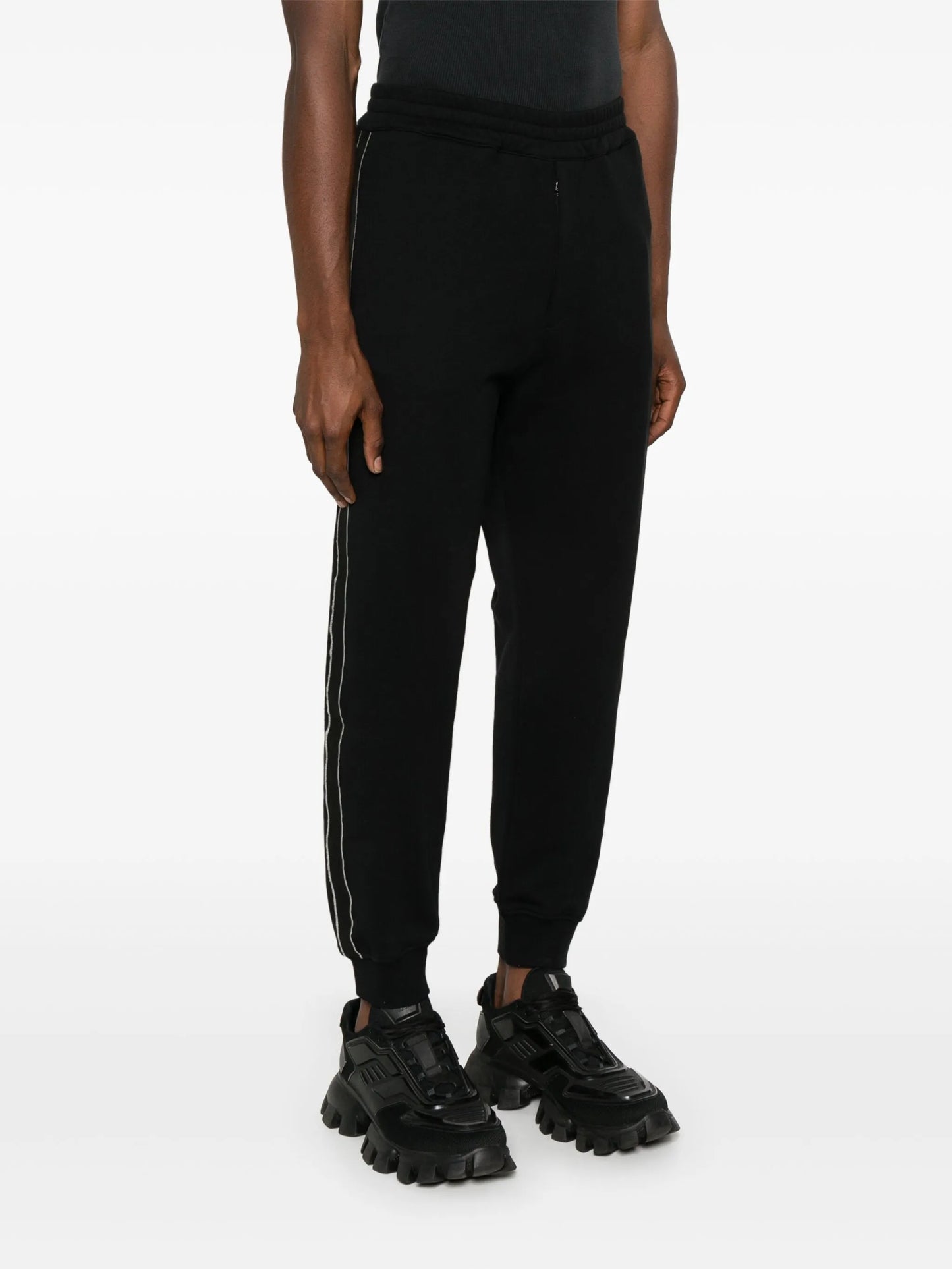 logo-stripe tapered track pants