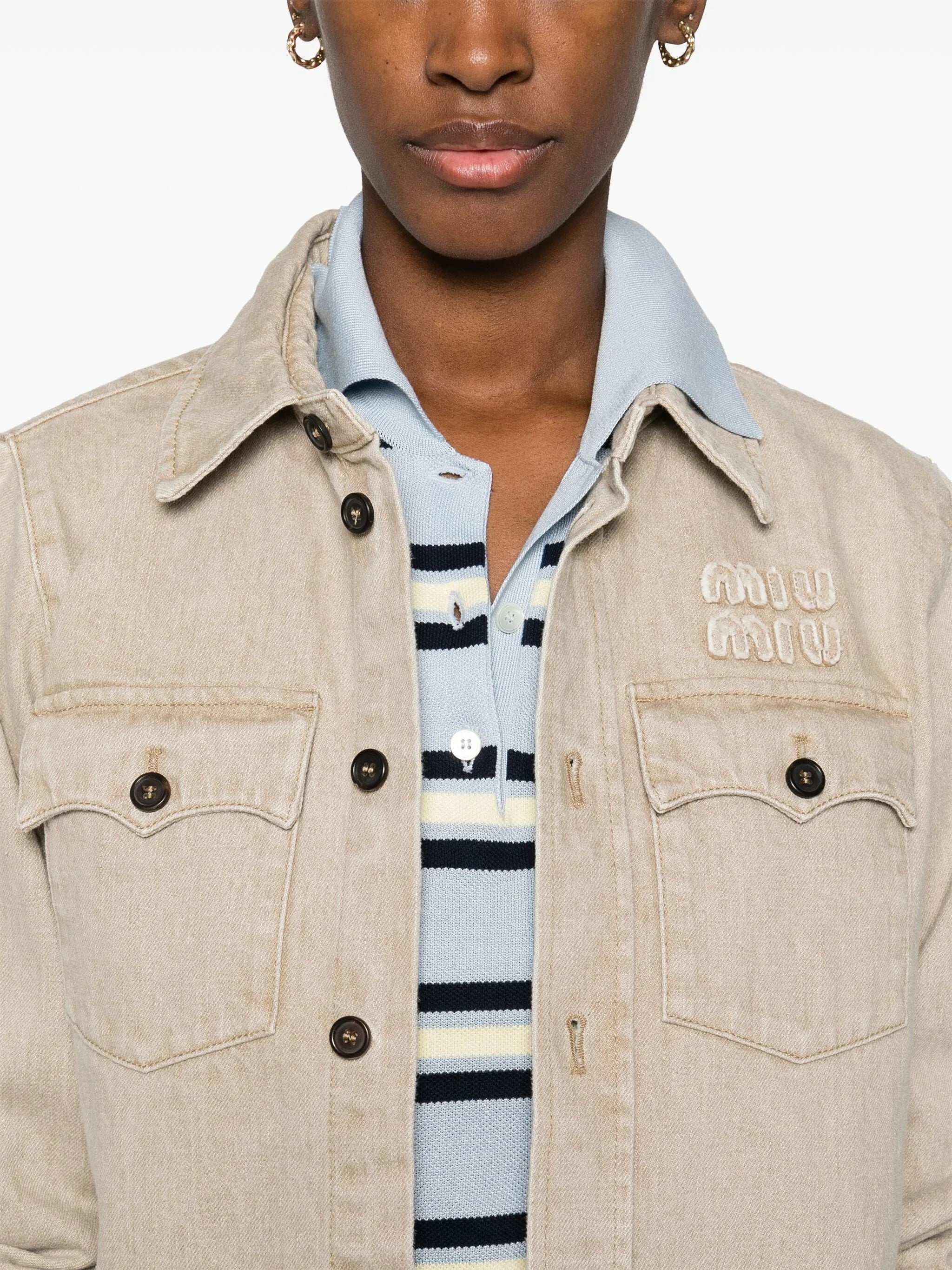 logo-appliqué denim jacket