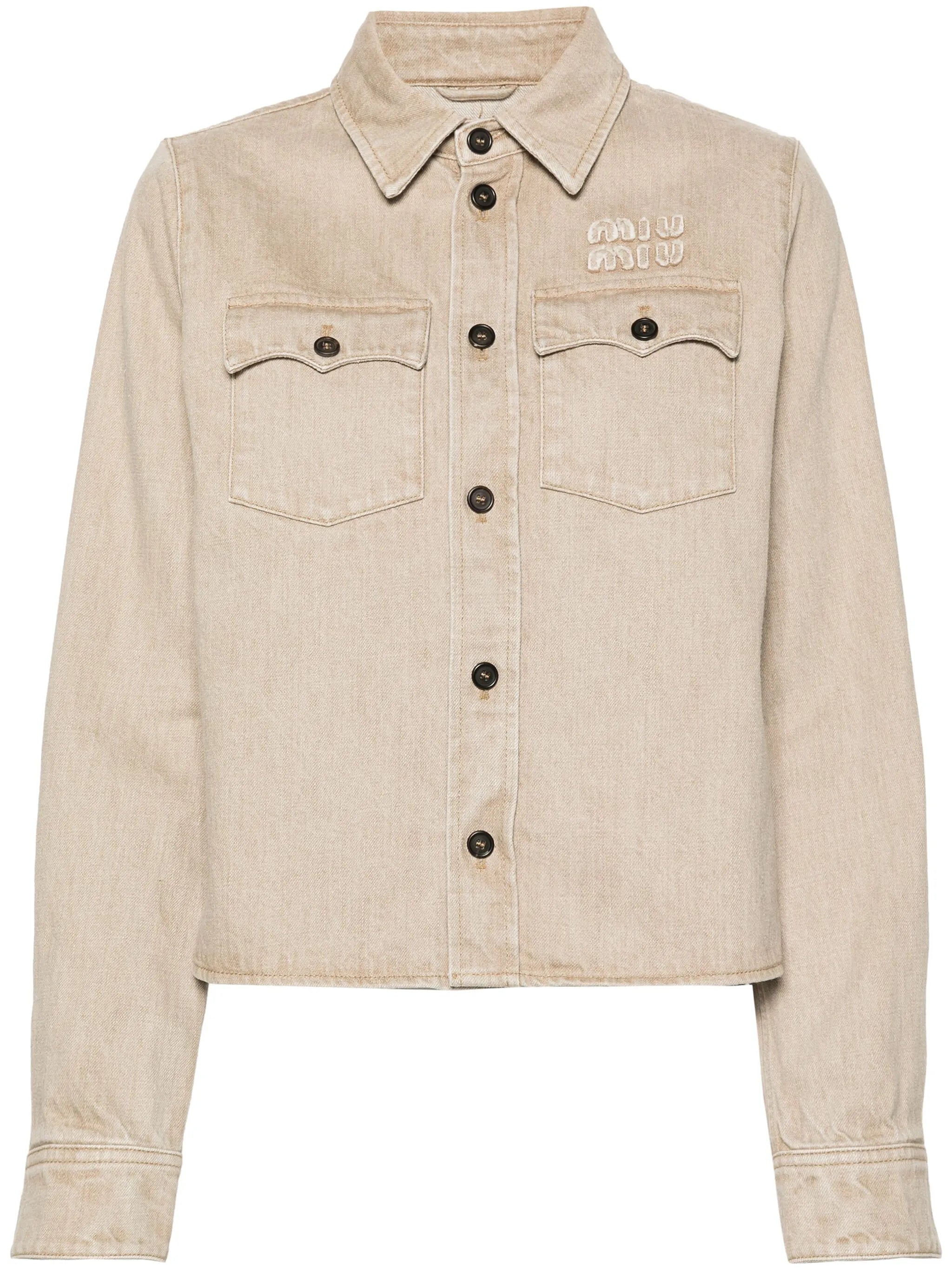 logo-appliqué denim jacket