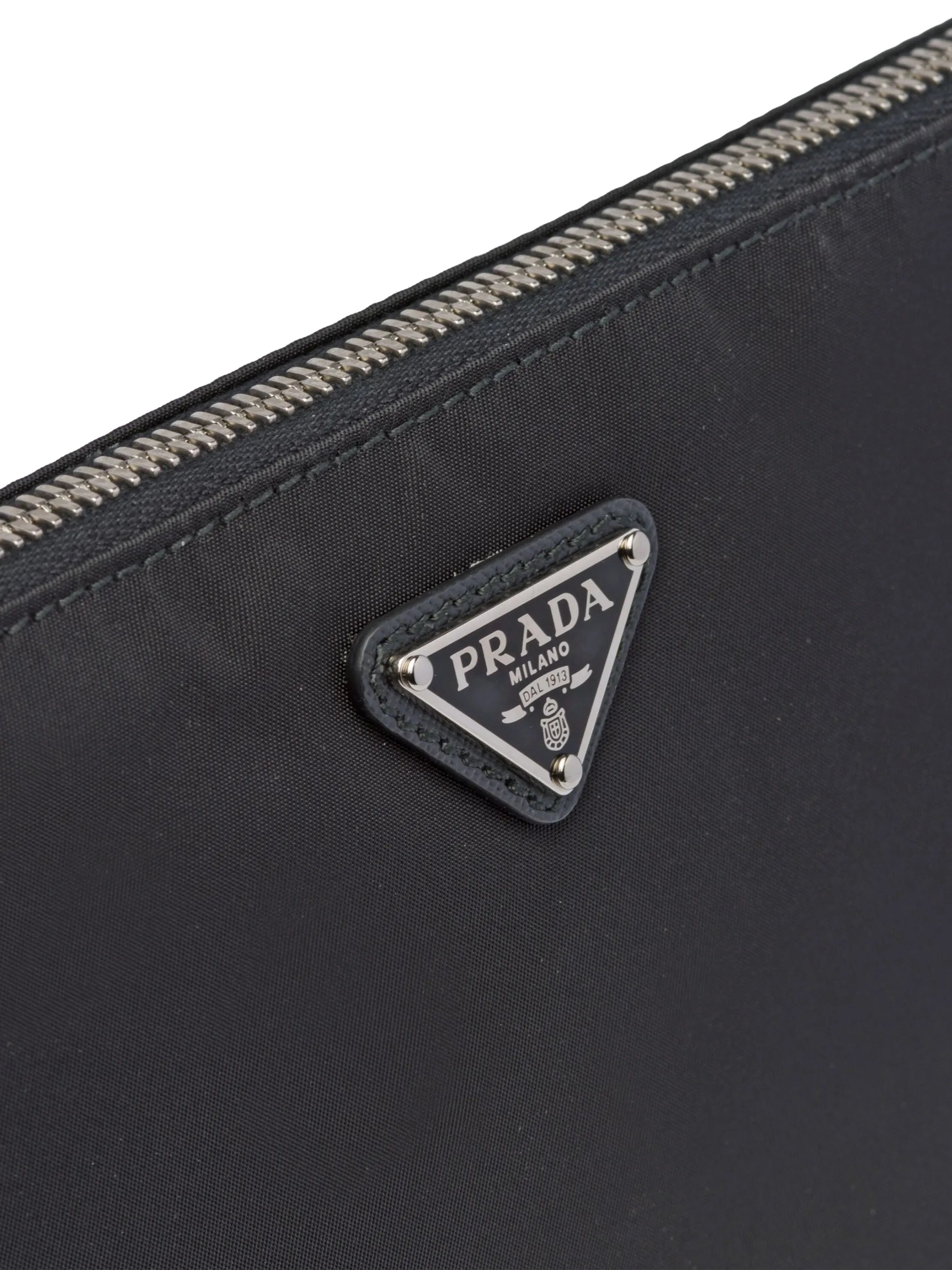 re-nylon triangle-logo clutch bag