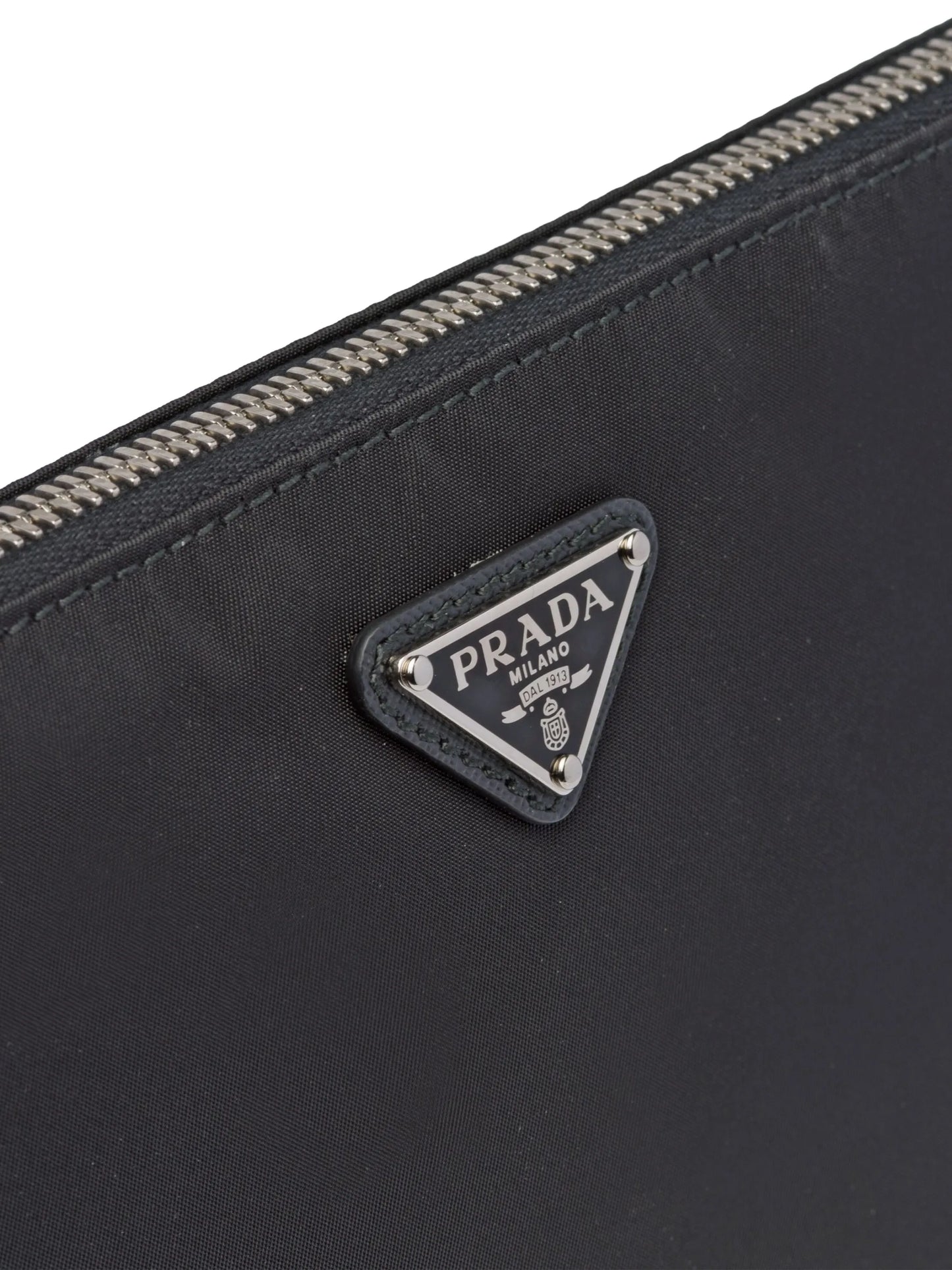 re-nylon triangle-logo clutch bag
