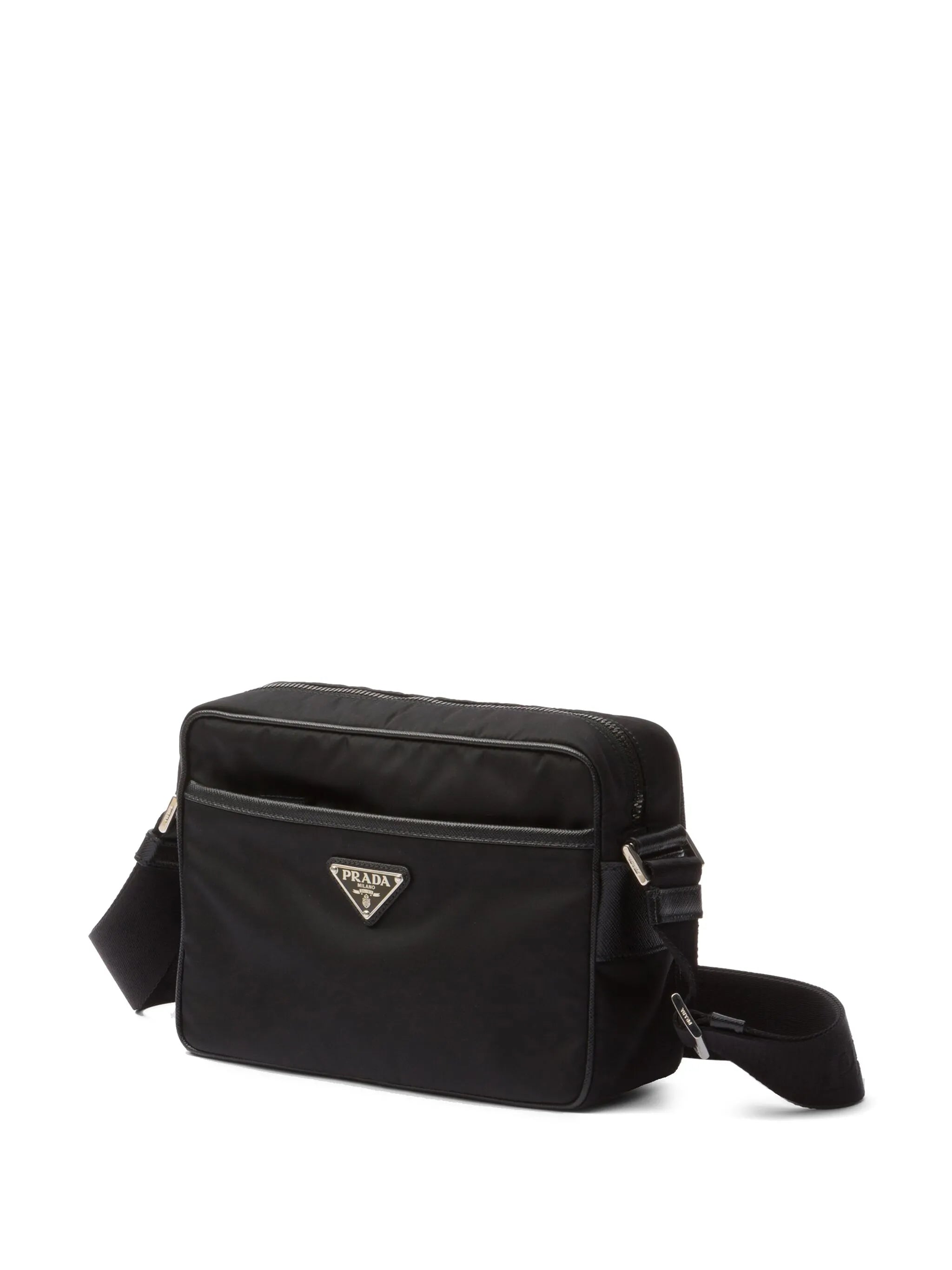 logo-plaque messenger bag