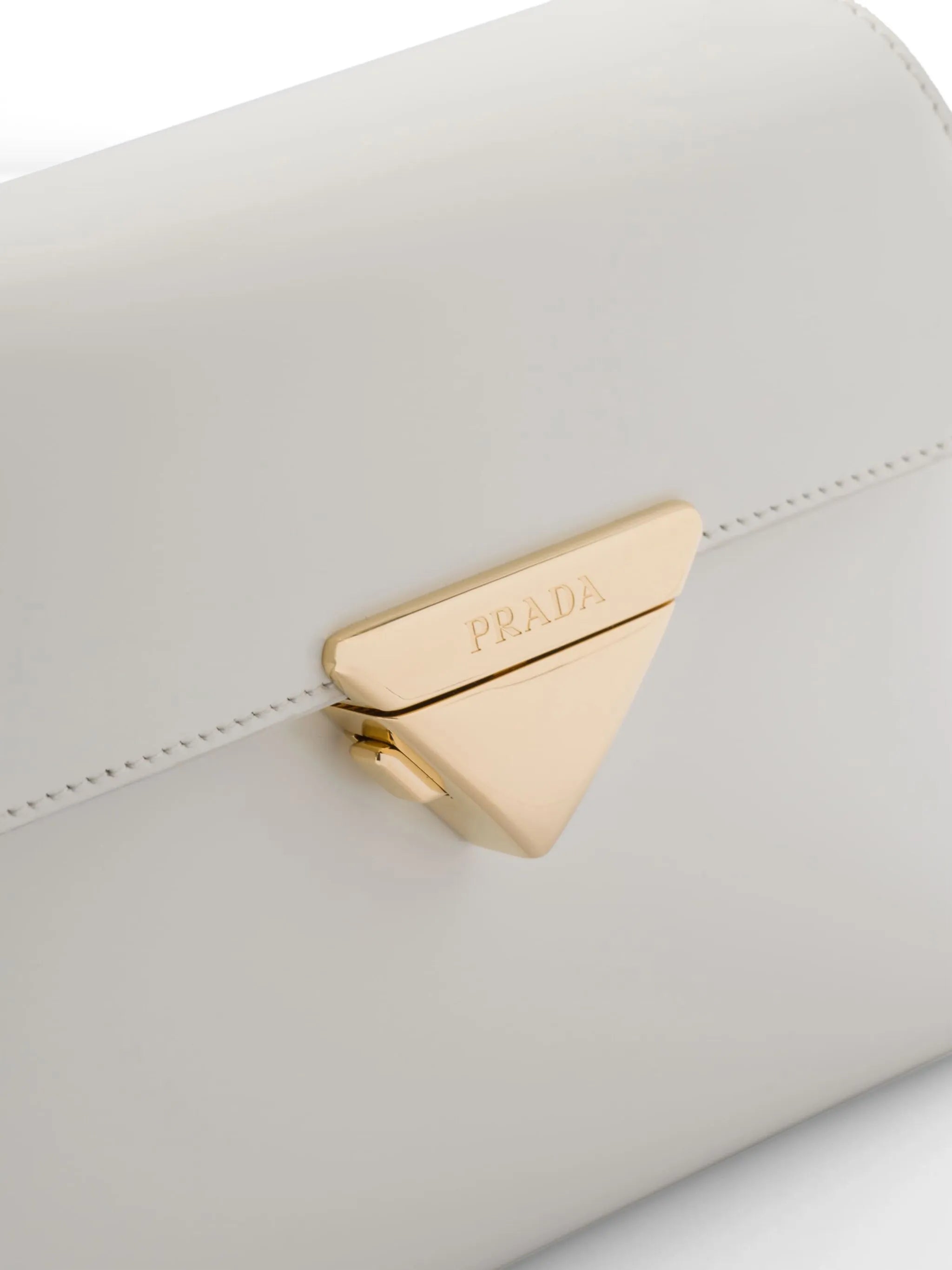 triangle-logo leather shoulder bag