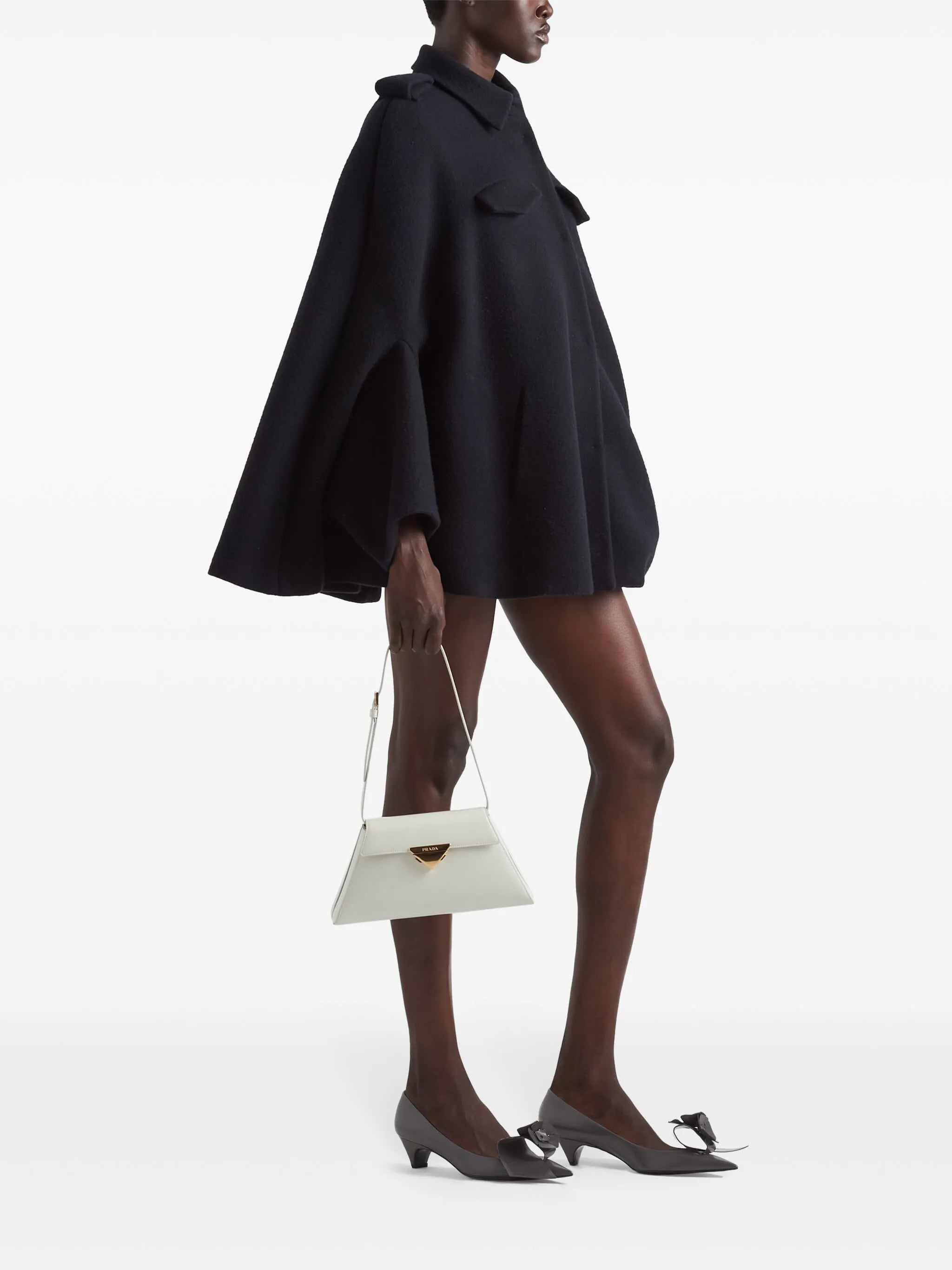 triangle-logo leather shoulder bag