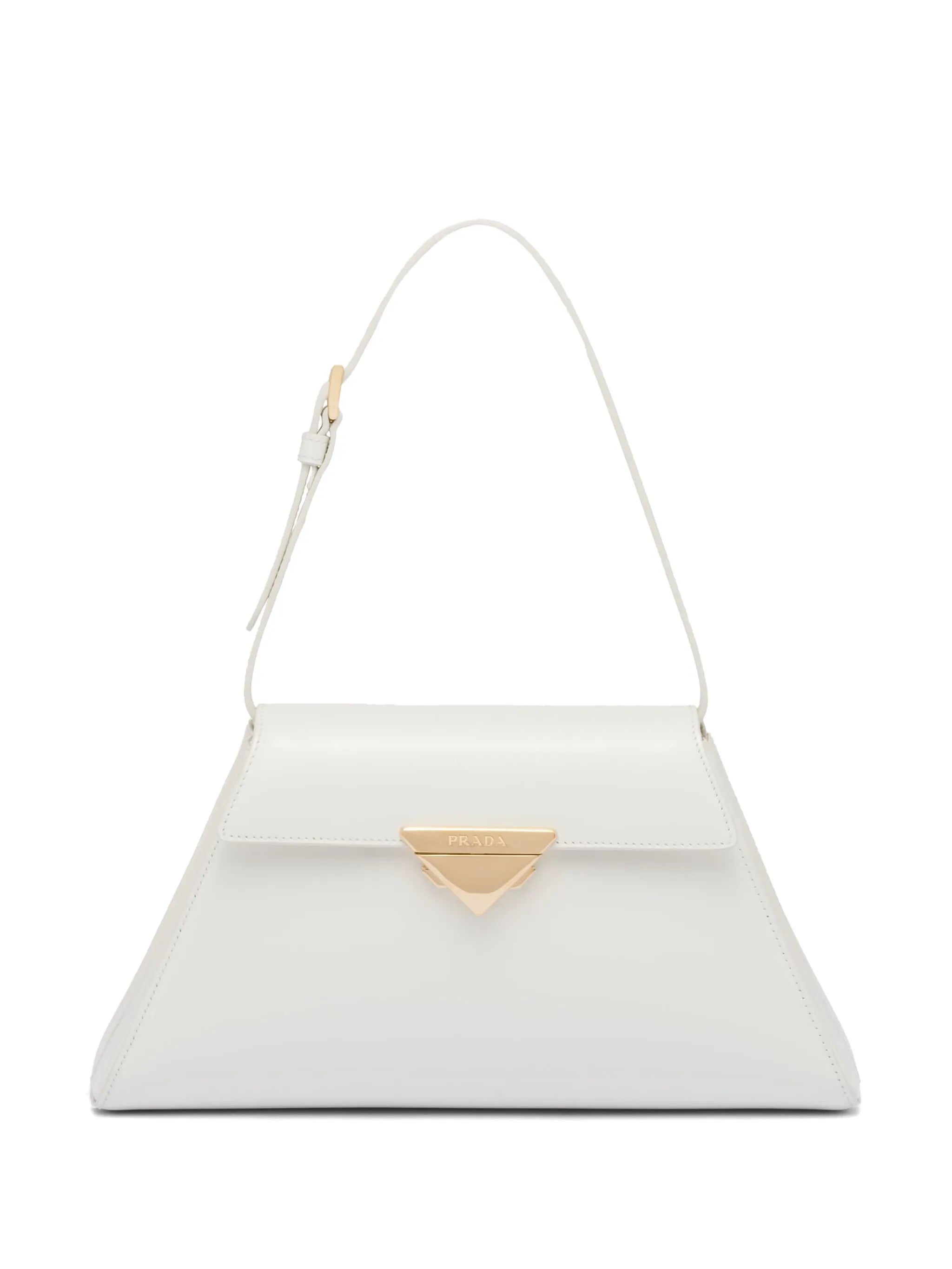 triangle-logo leather shoulder bag