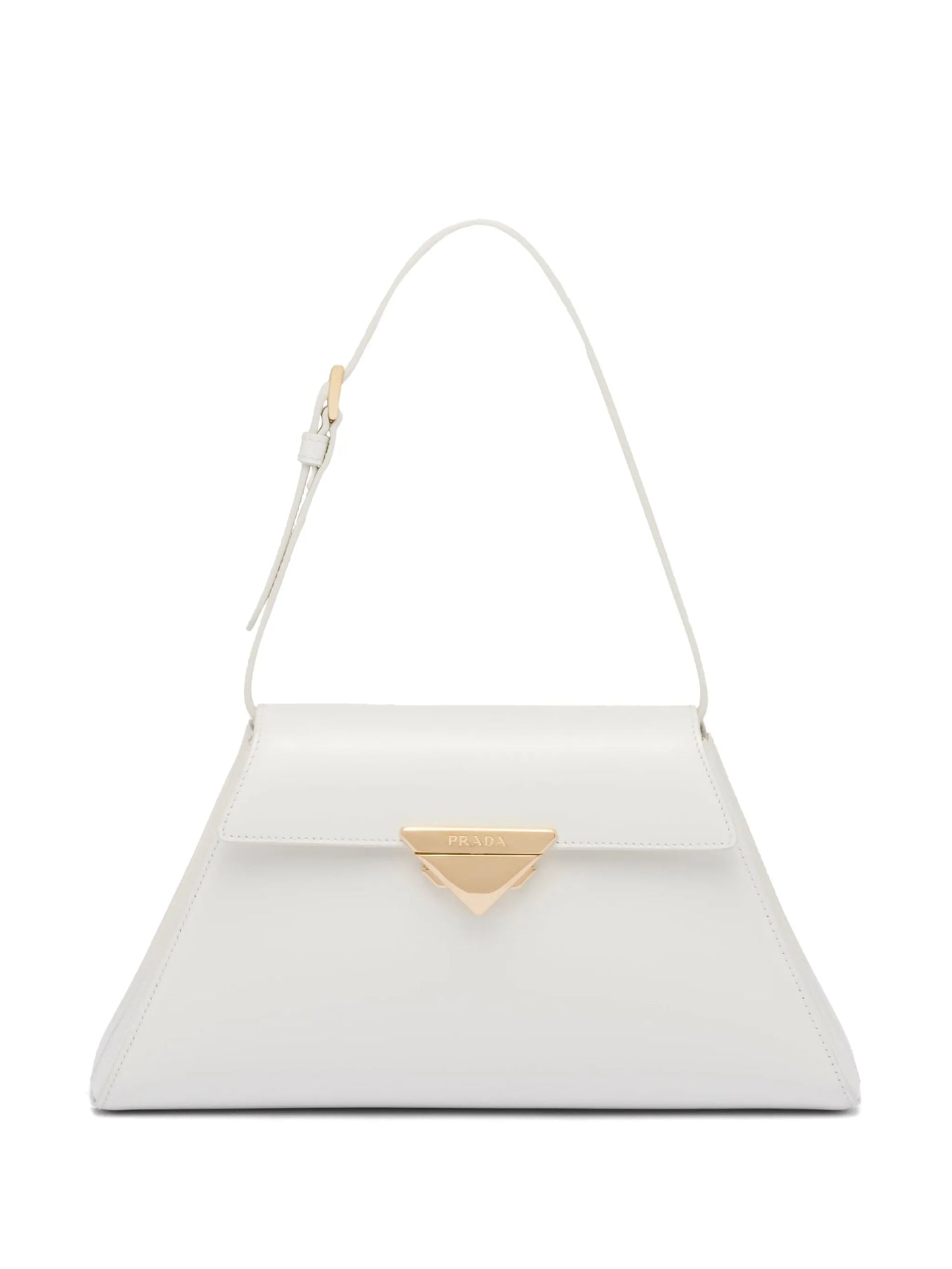 triangle-logo leather shoulder bag
