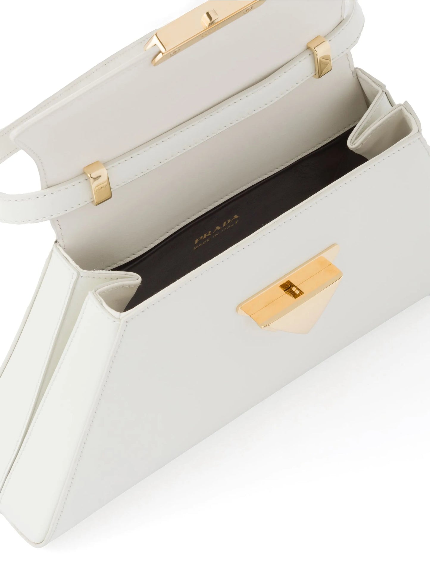 triangle-logo leather shoulder bag