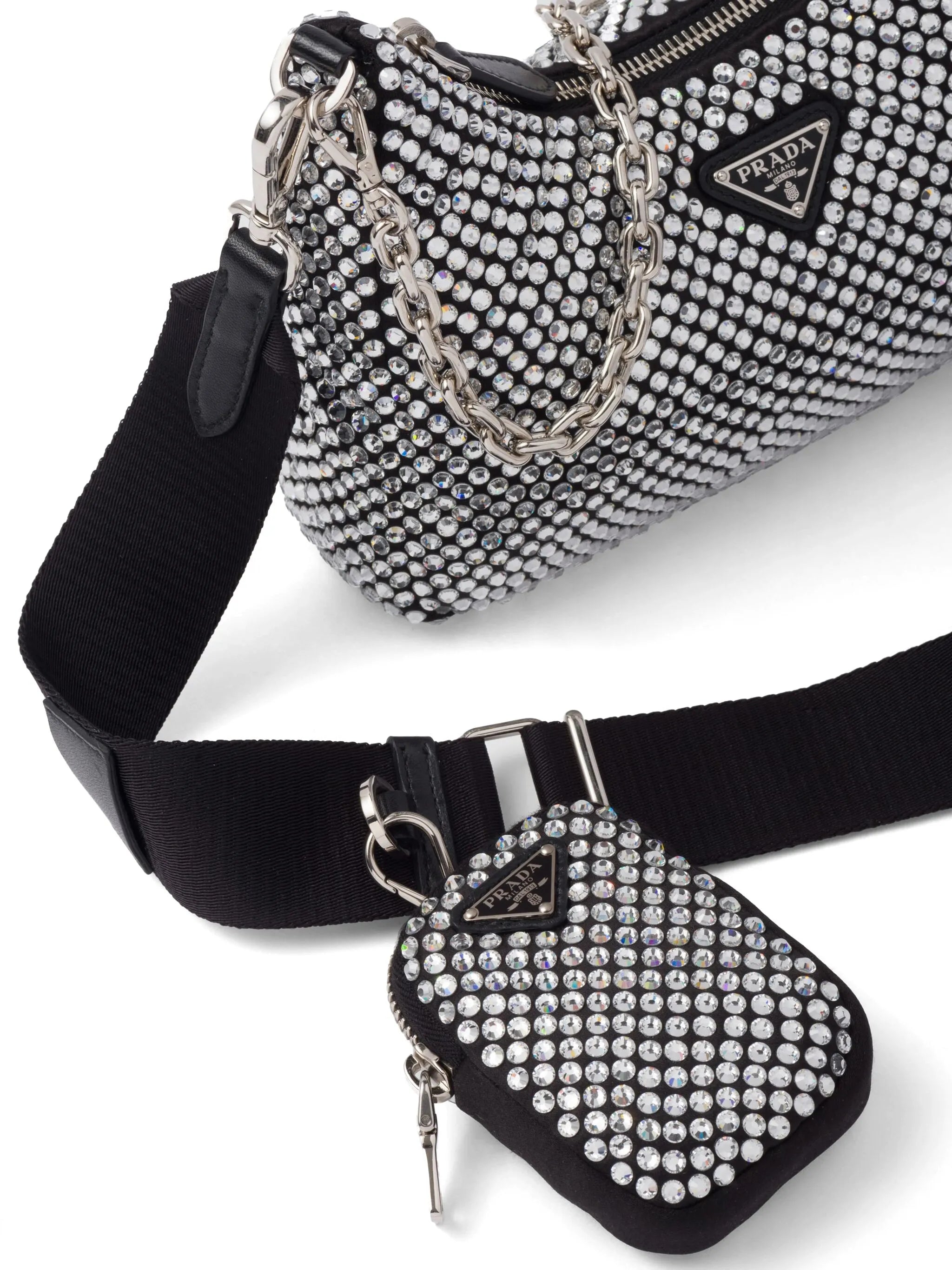 Re-Edition crystal-embellished shoulder bag