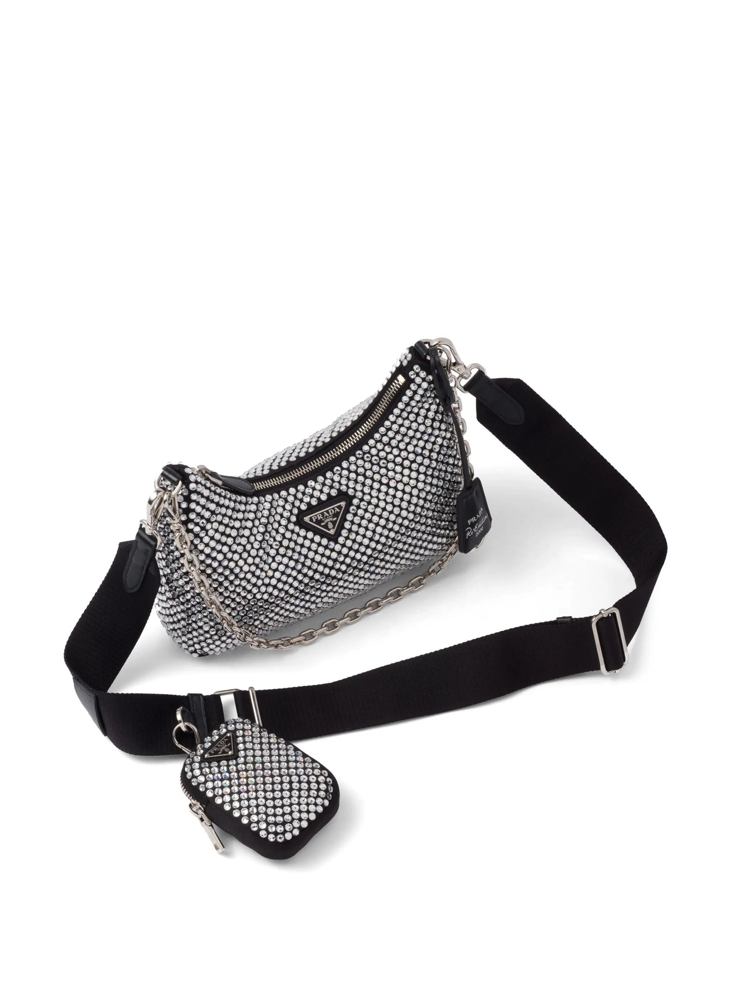 Re-Edition crystal-embellished shoulder bag