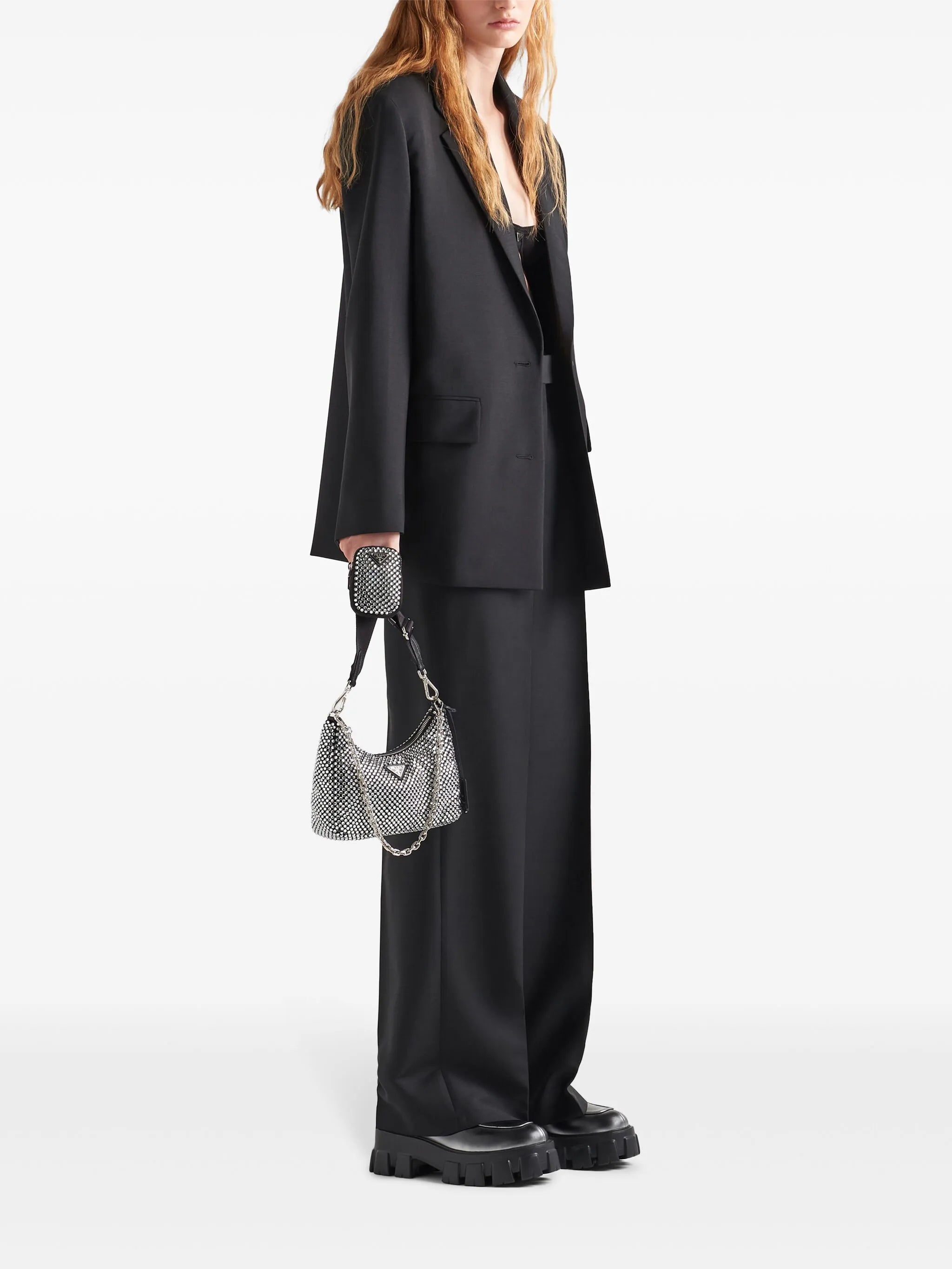 Re-Edition crystal-embellished shoulder bag
