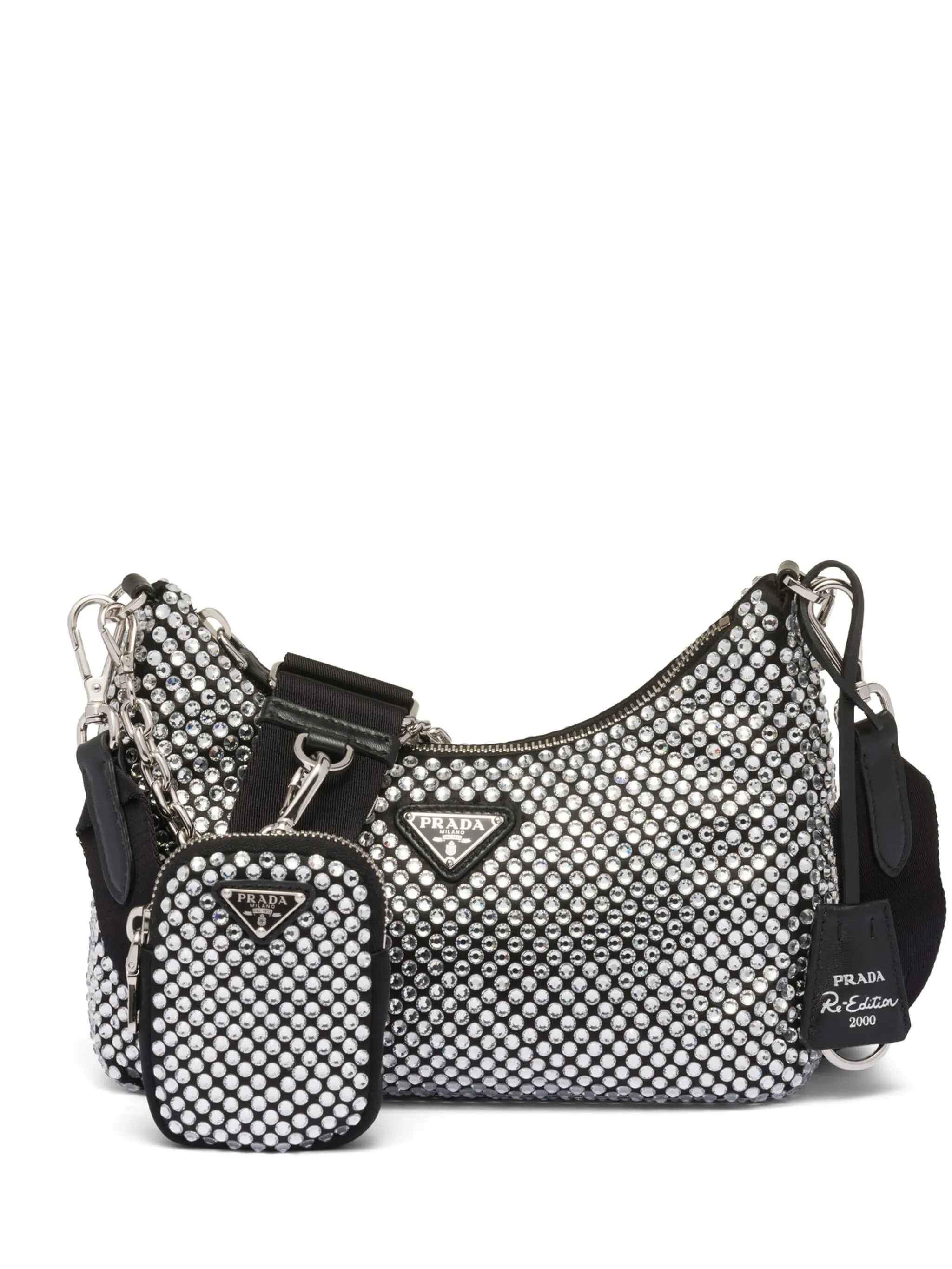 Re-Edition crystal-embellished shoulder bag