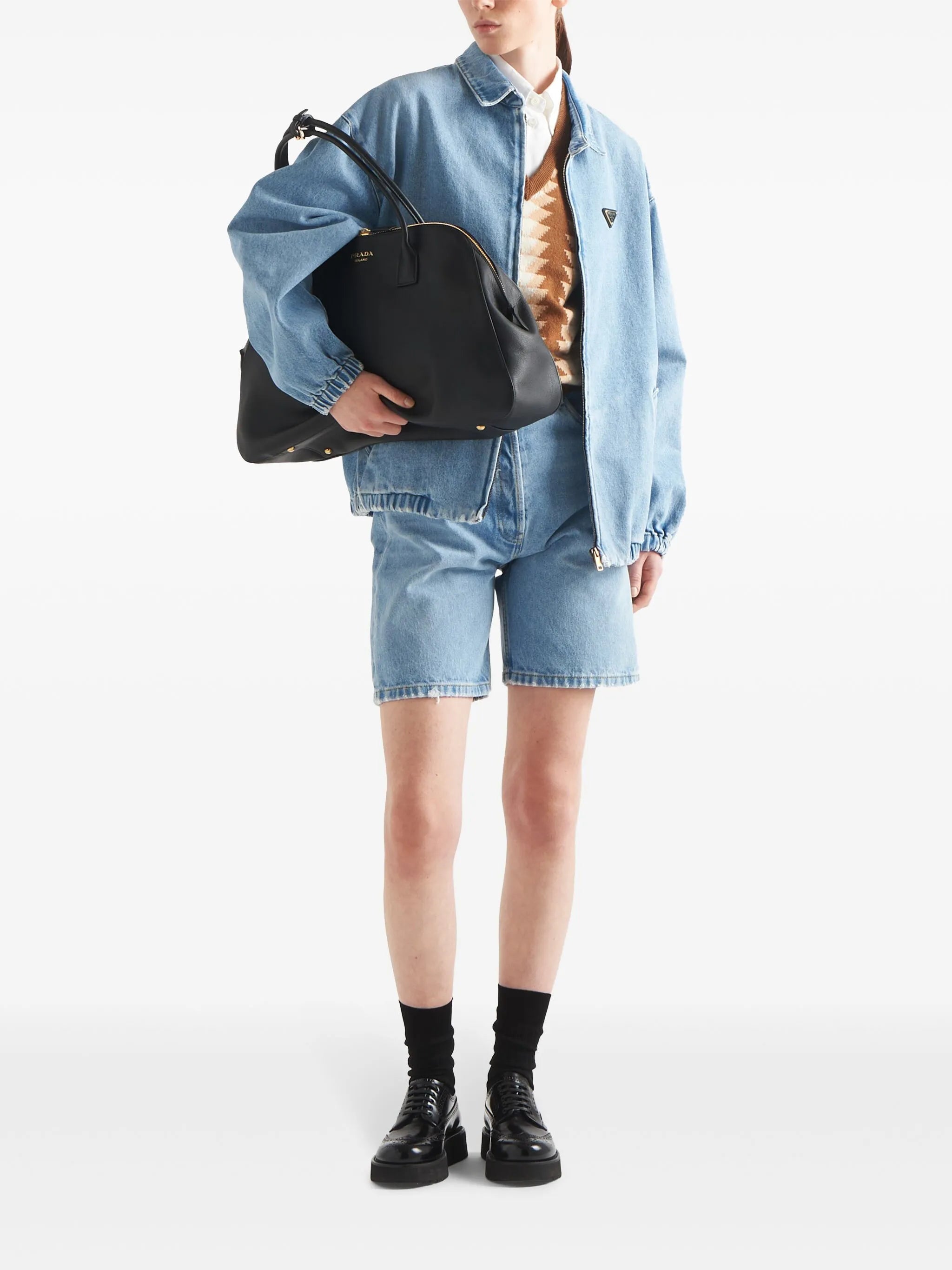 zip-fastening denim jacket
