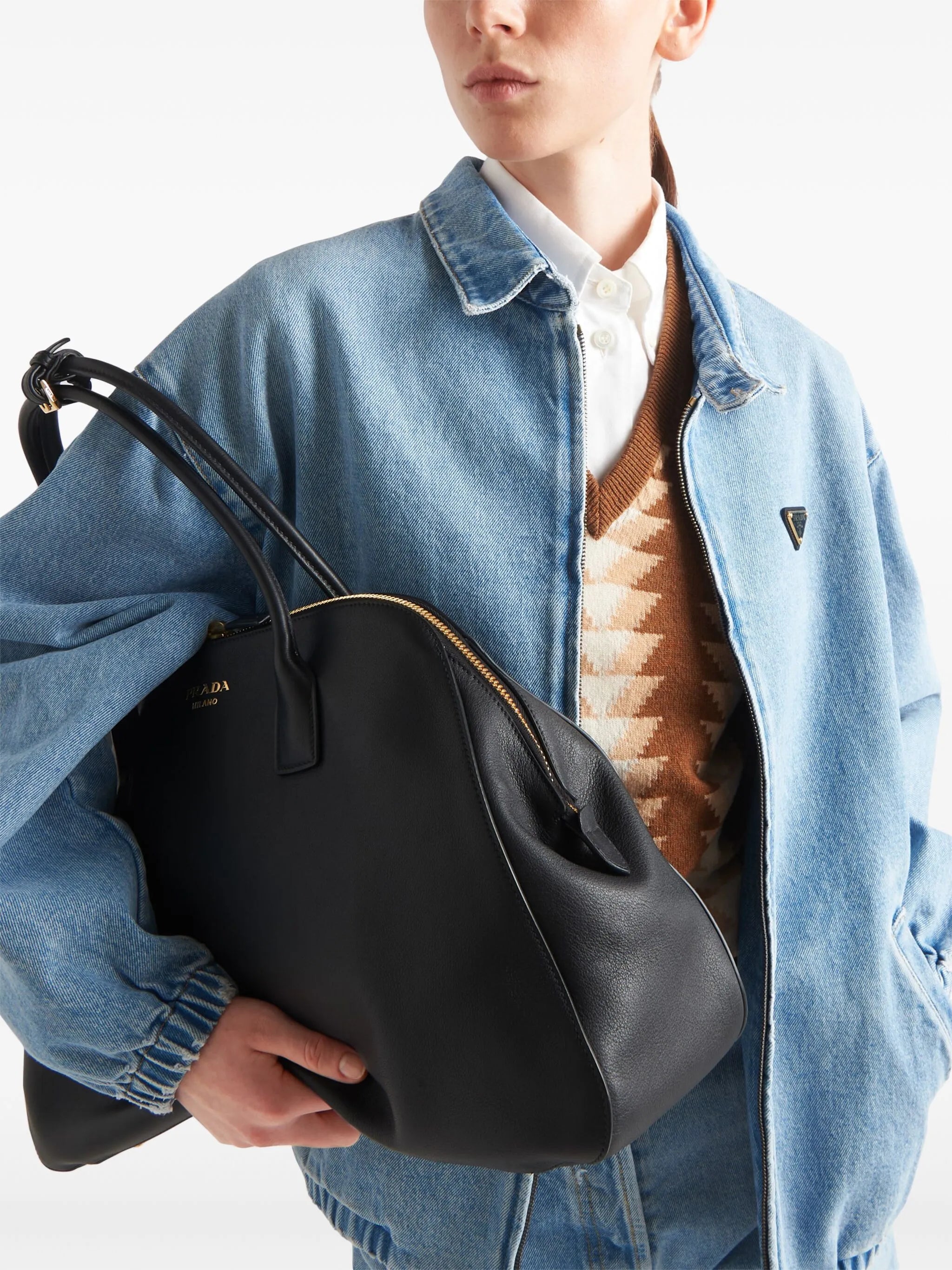 zip-fastening denim jacket