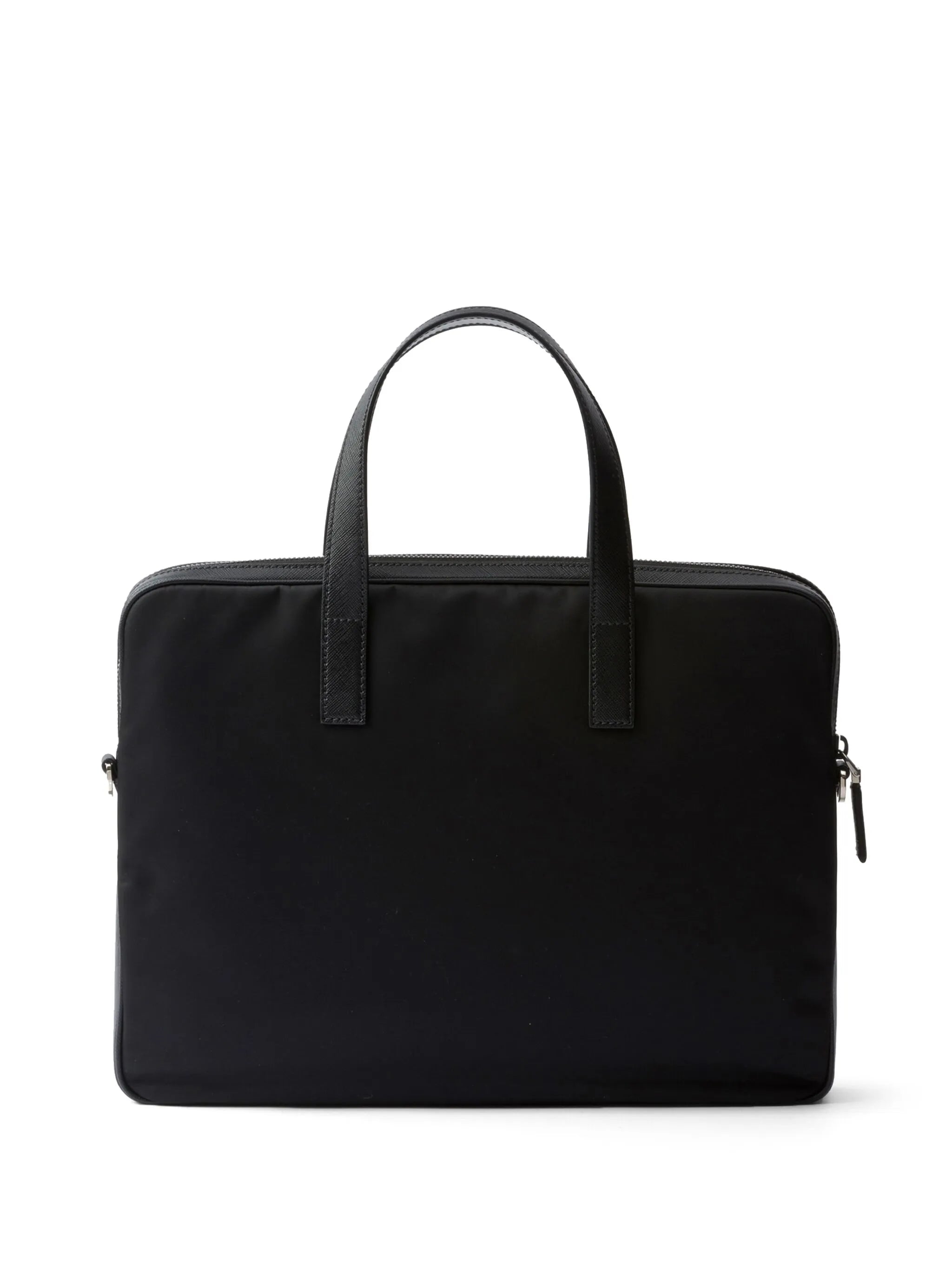 Re-Nylon leather-trimmed briefcase