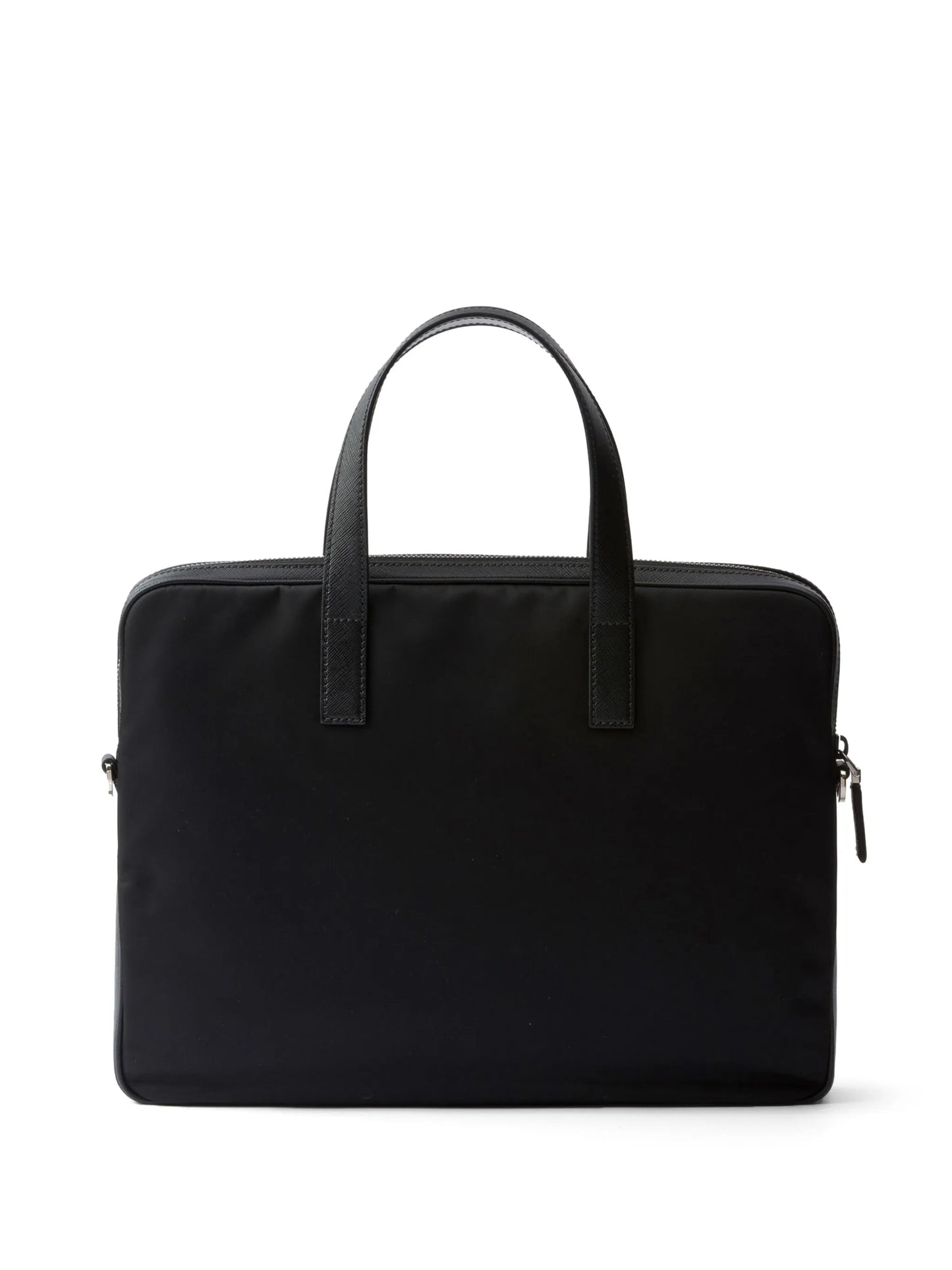 Re-Nylon leather-trimmed briefcase