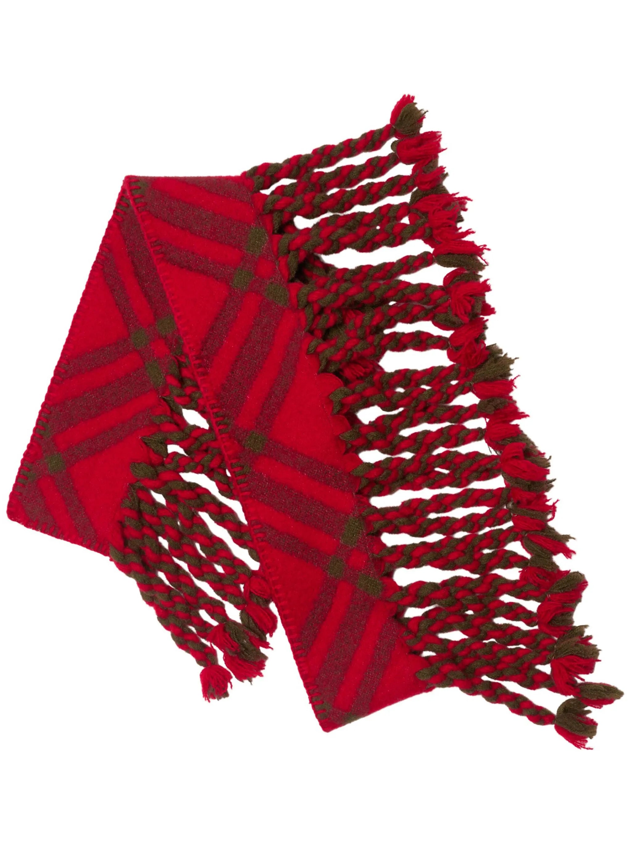 check wool skinny scarf