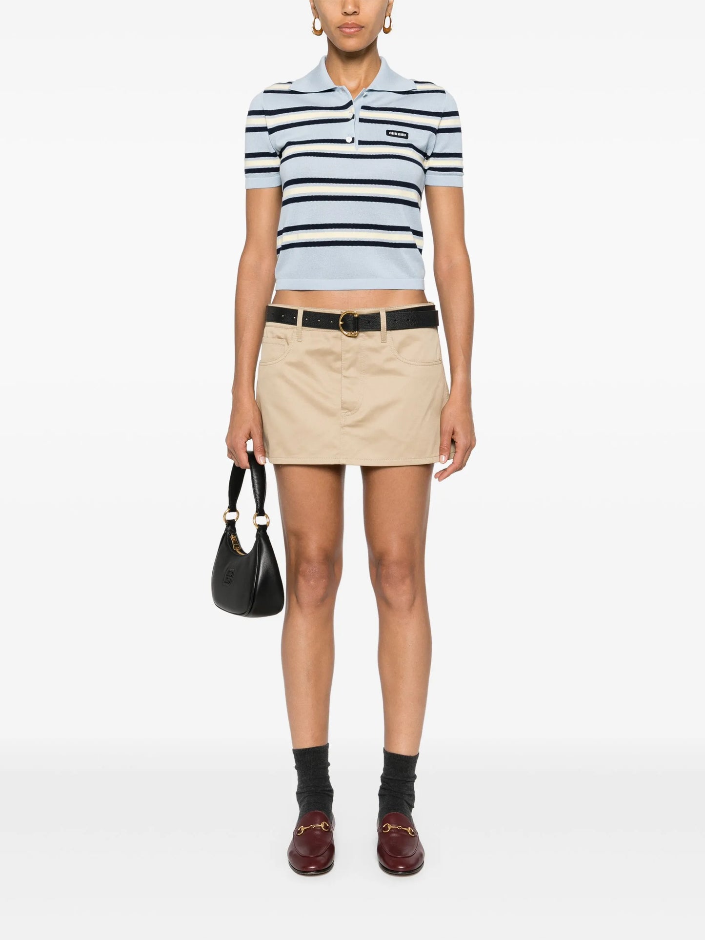 logo-appliqué mini skirt