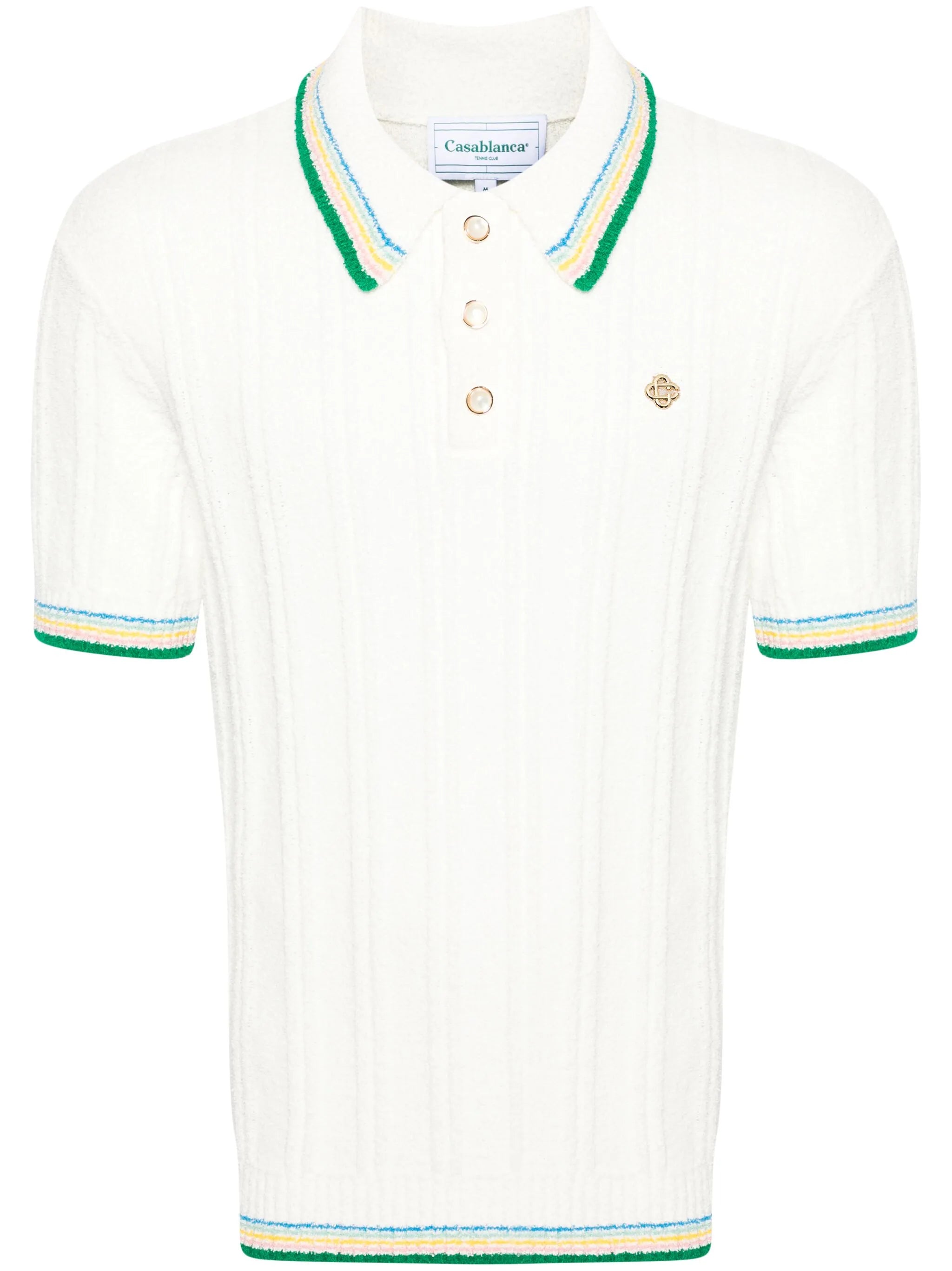 logo-plaque bouclé polo shirt