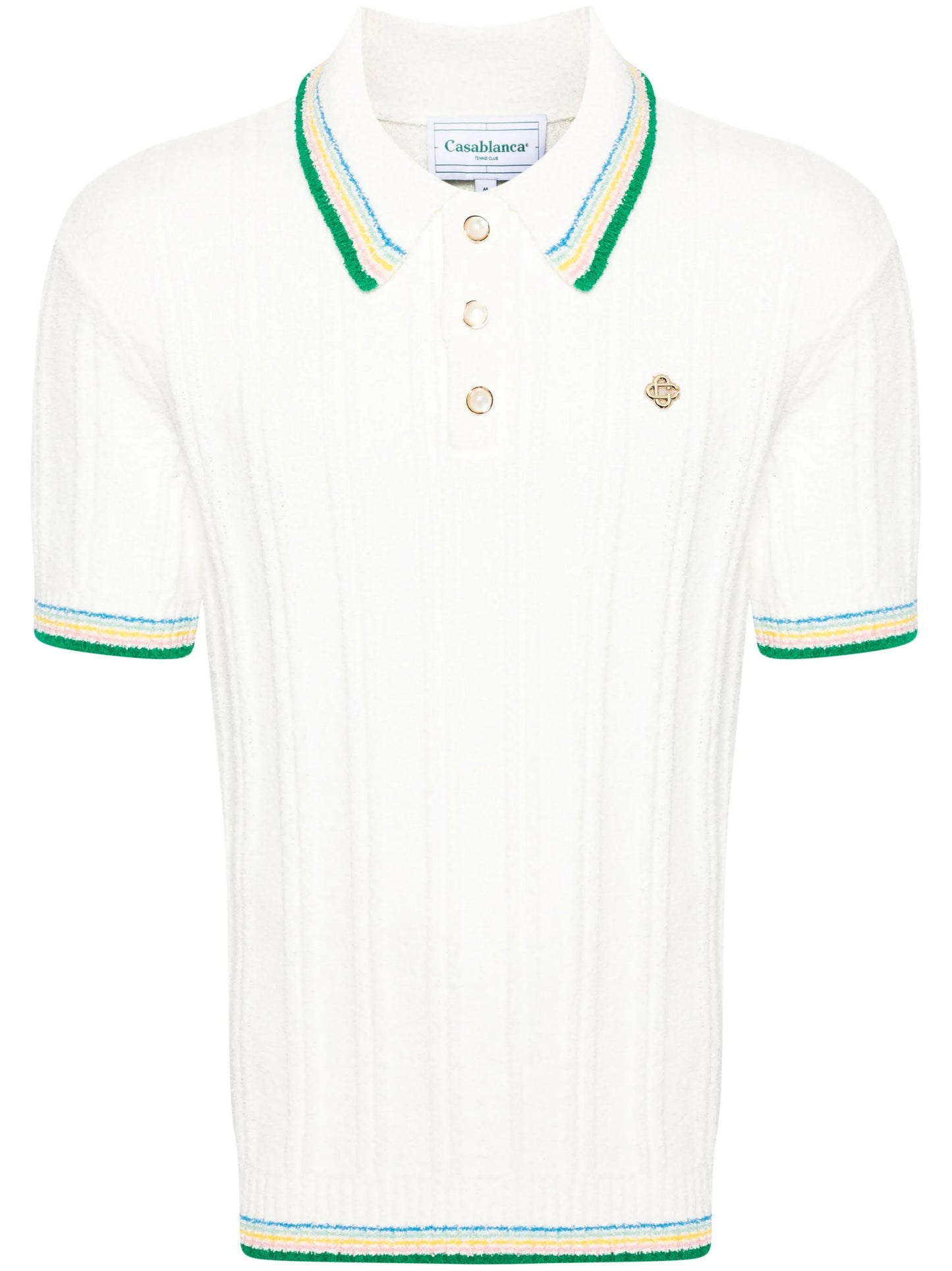 logo-plaque bouclé polo shirt