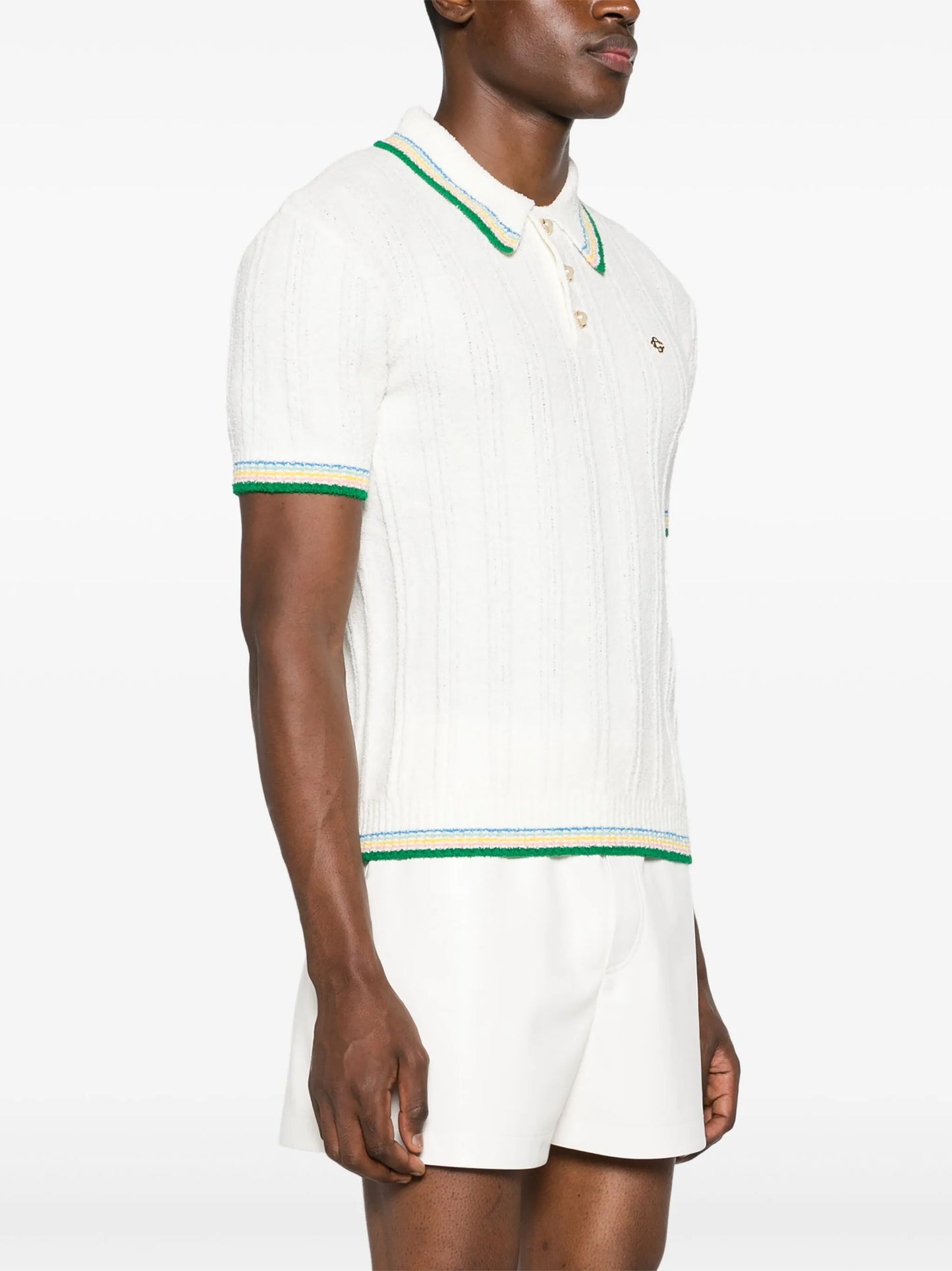 logo-plaque bouclé polo shirt