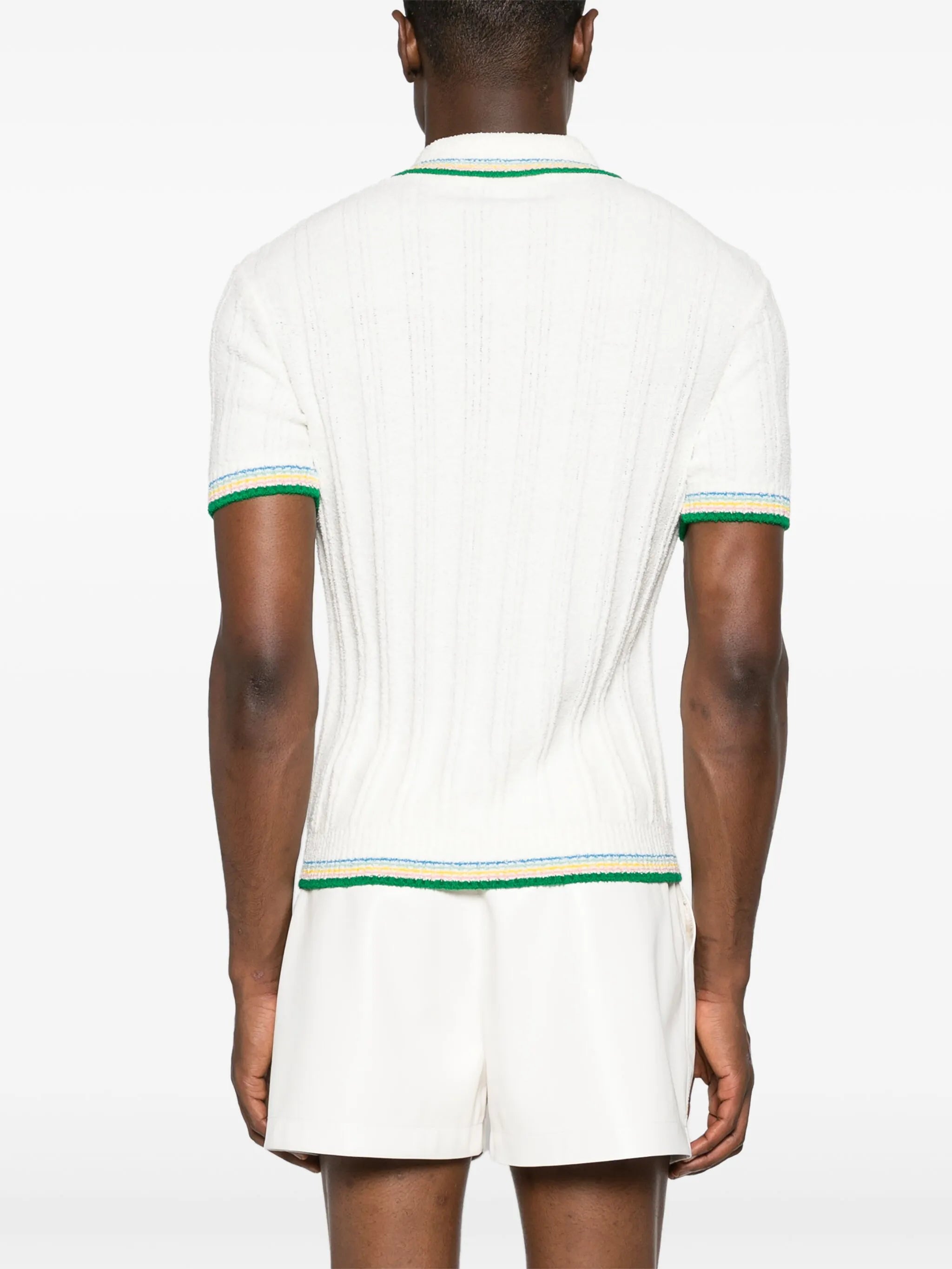 logo-plaque bouclé polo shirt