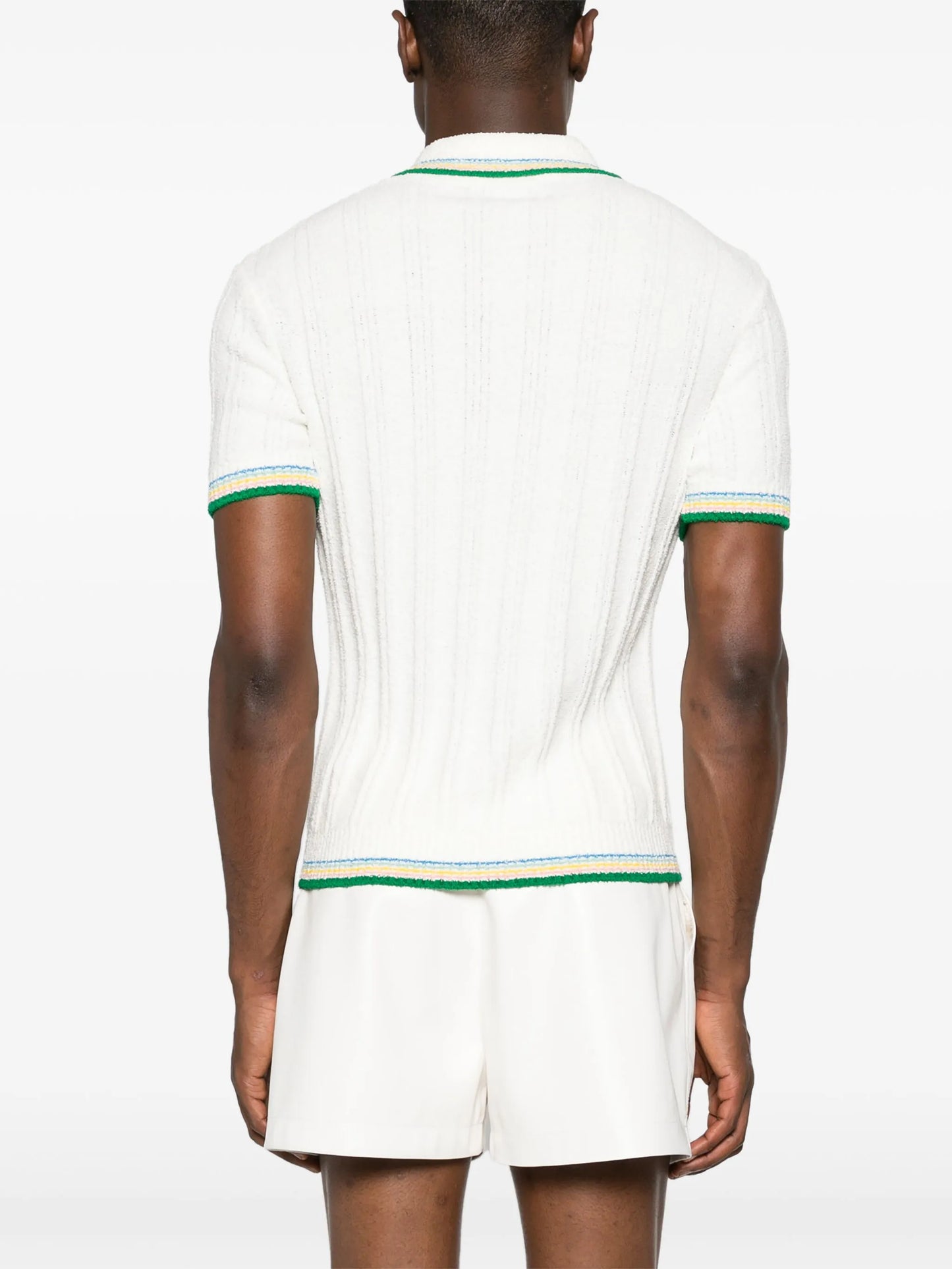 logo-plaque bouclé polo shirt