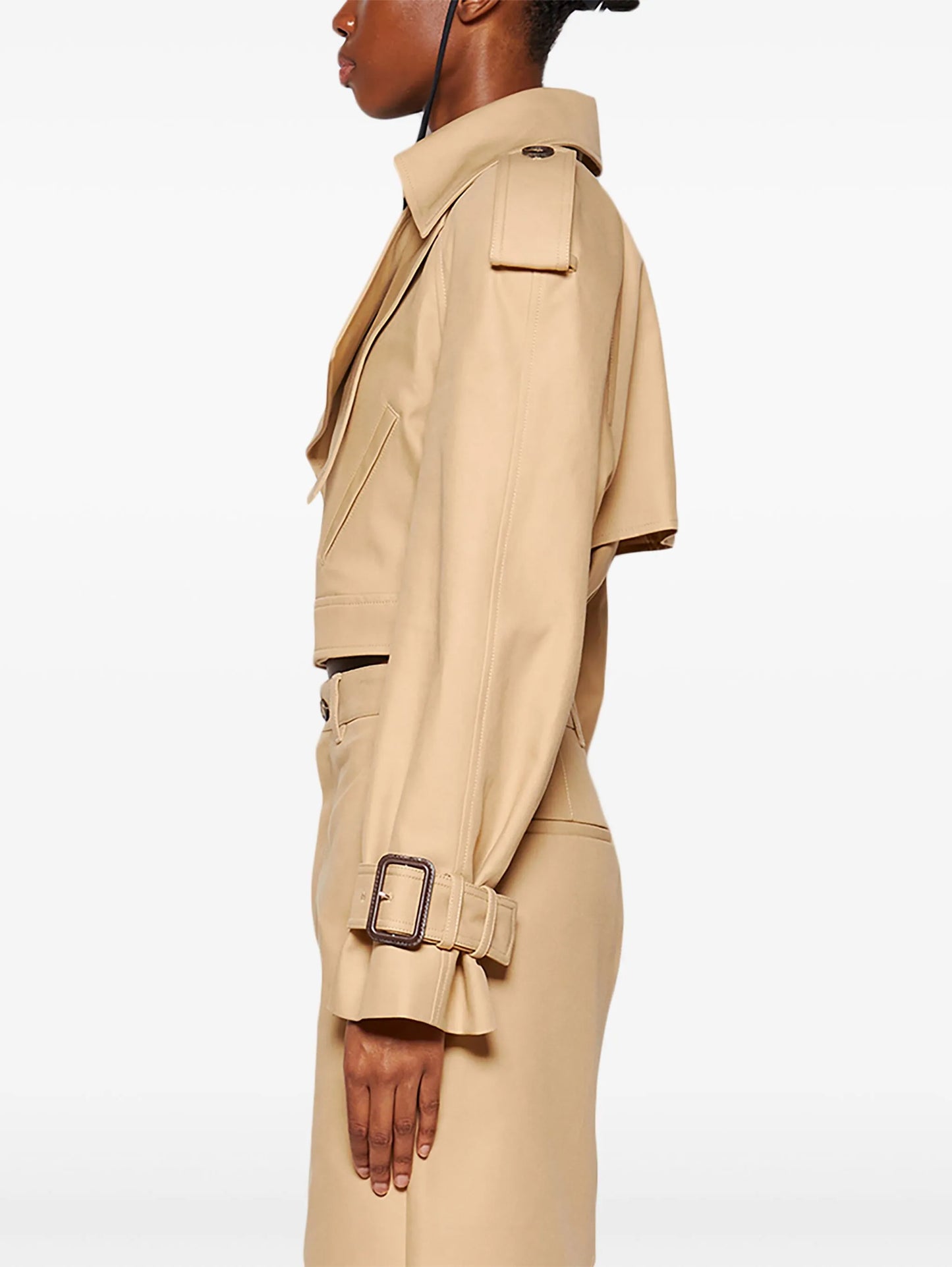 cropped trench jacket