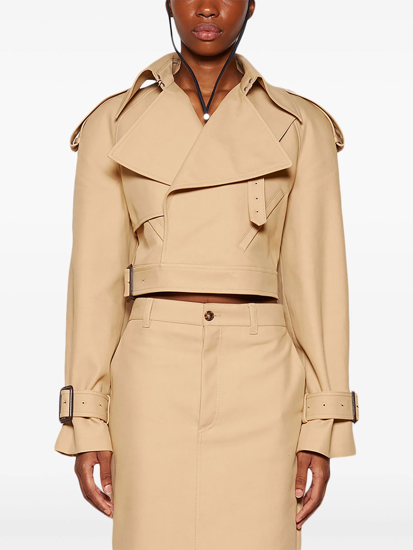 cropped trench jacket