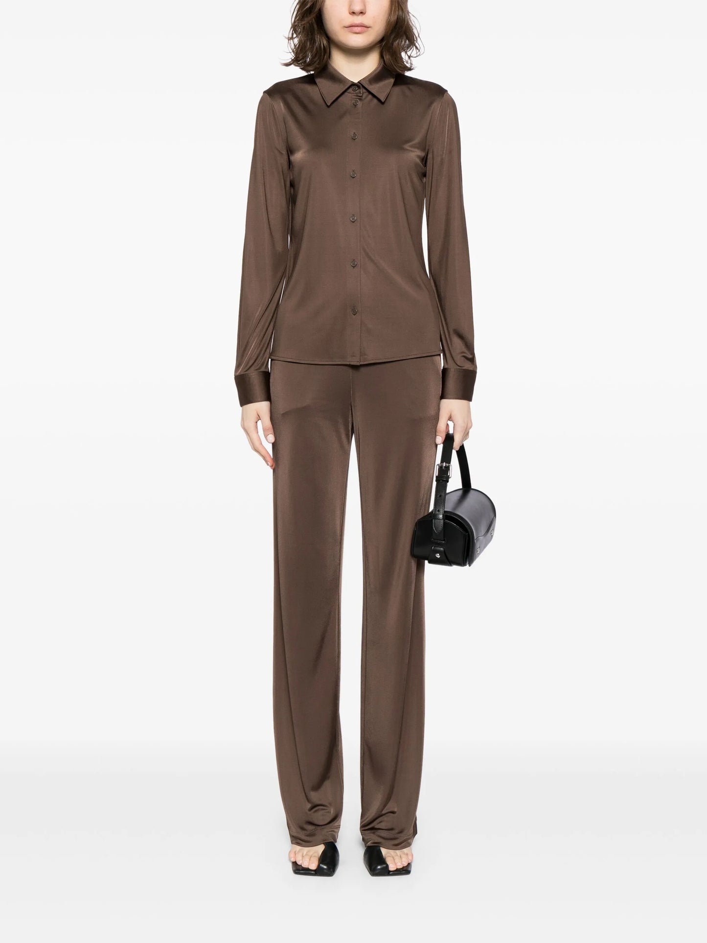fluid straight-leg trousers