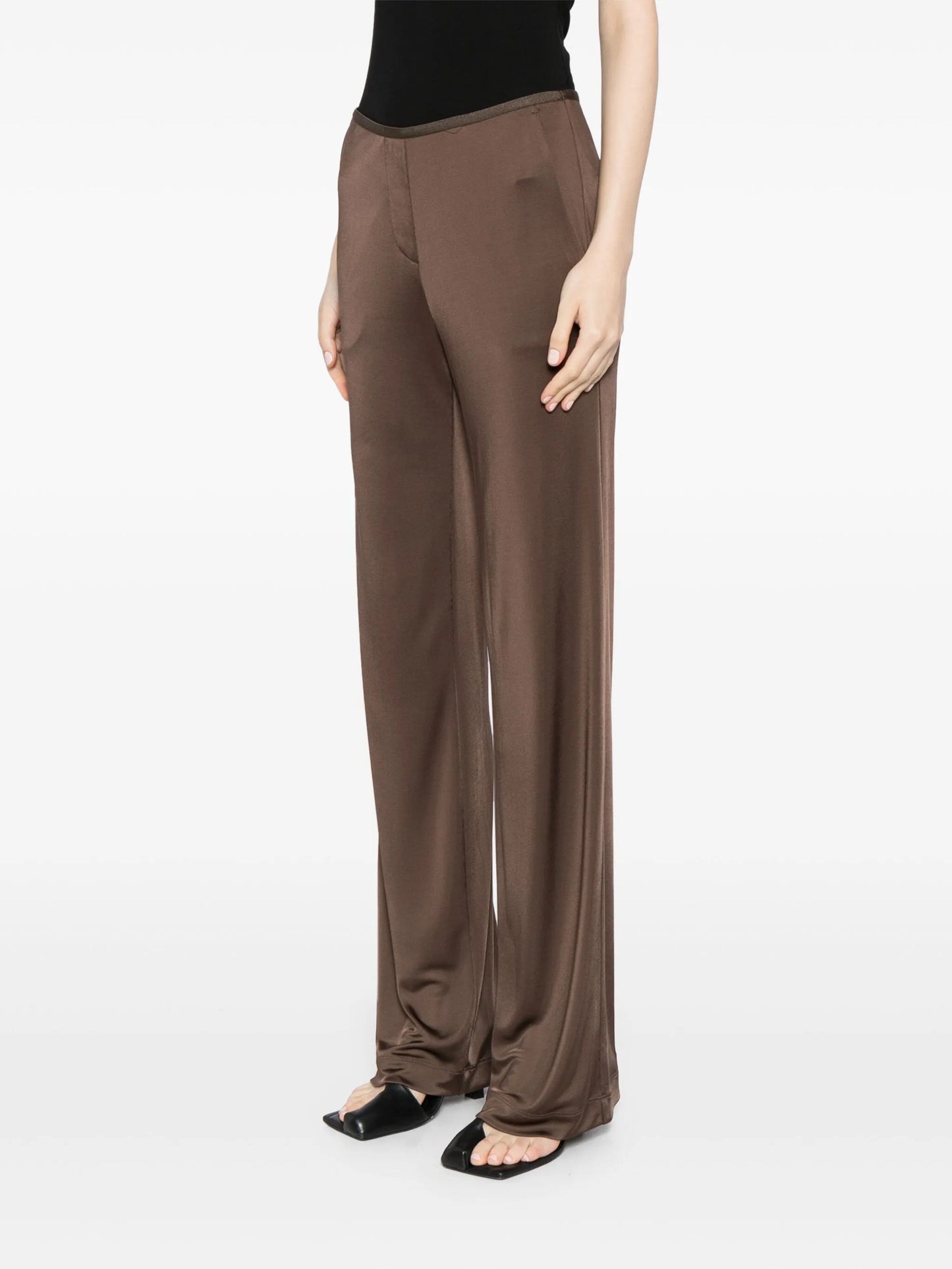 fluid straight-leg trousers