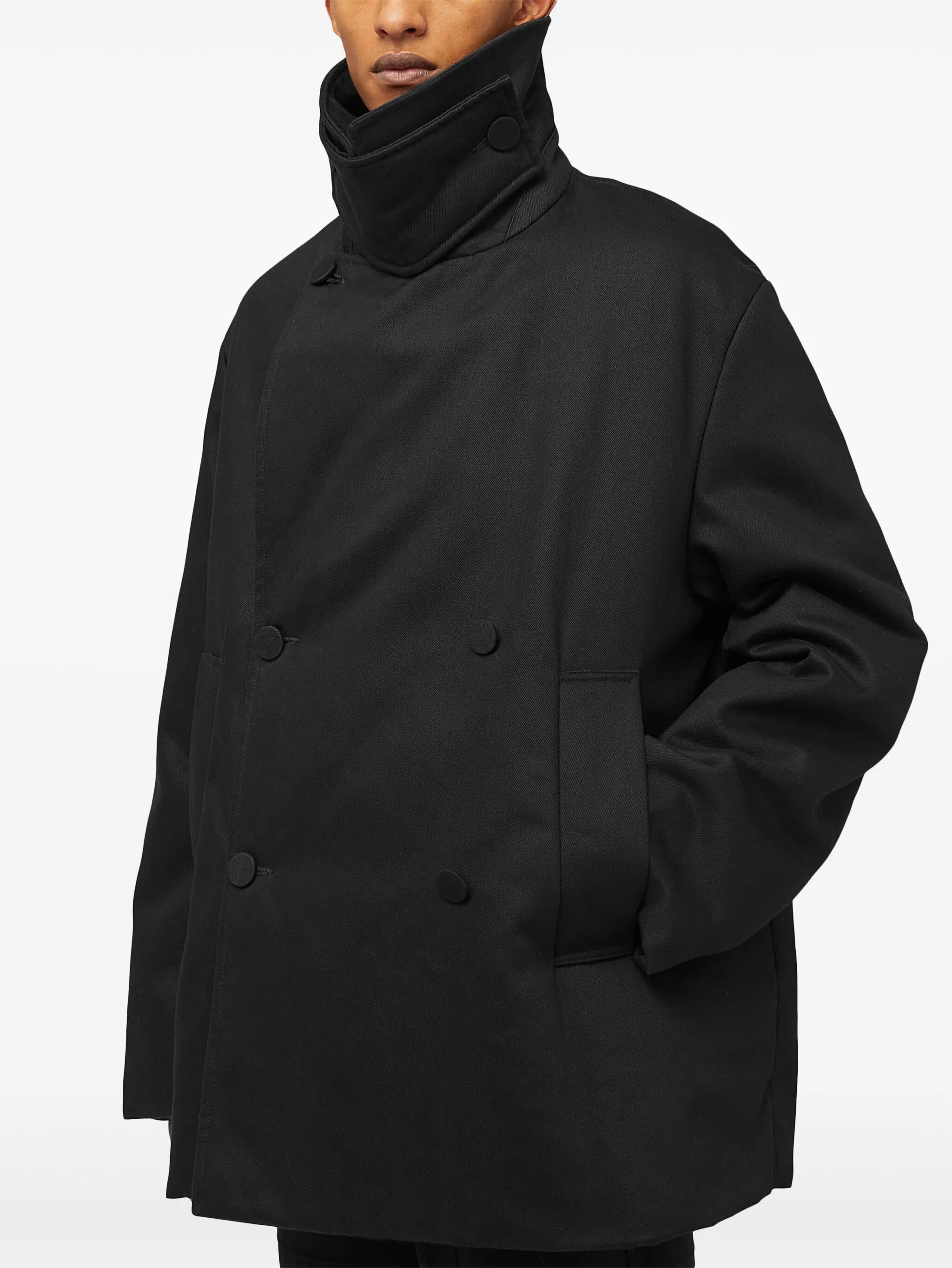 double-breasted cotton coat