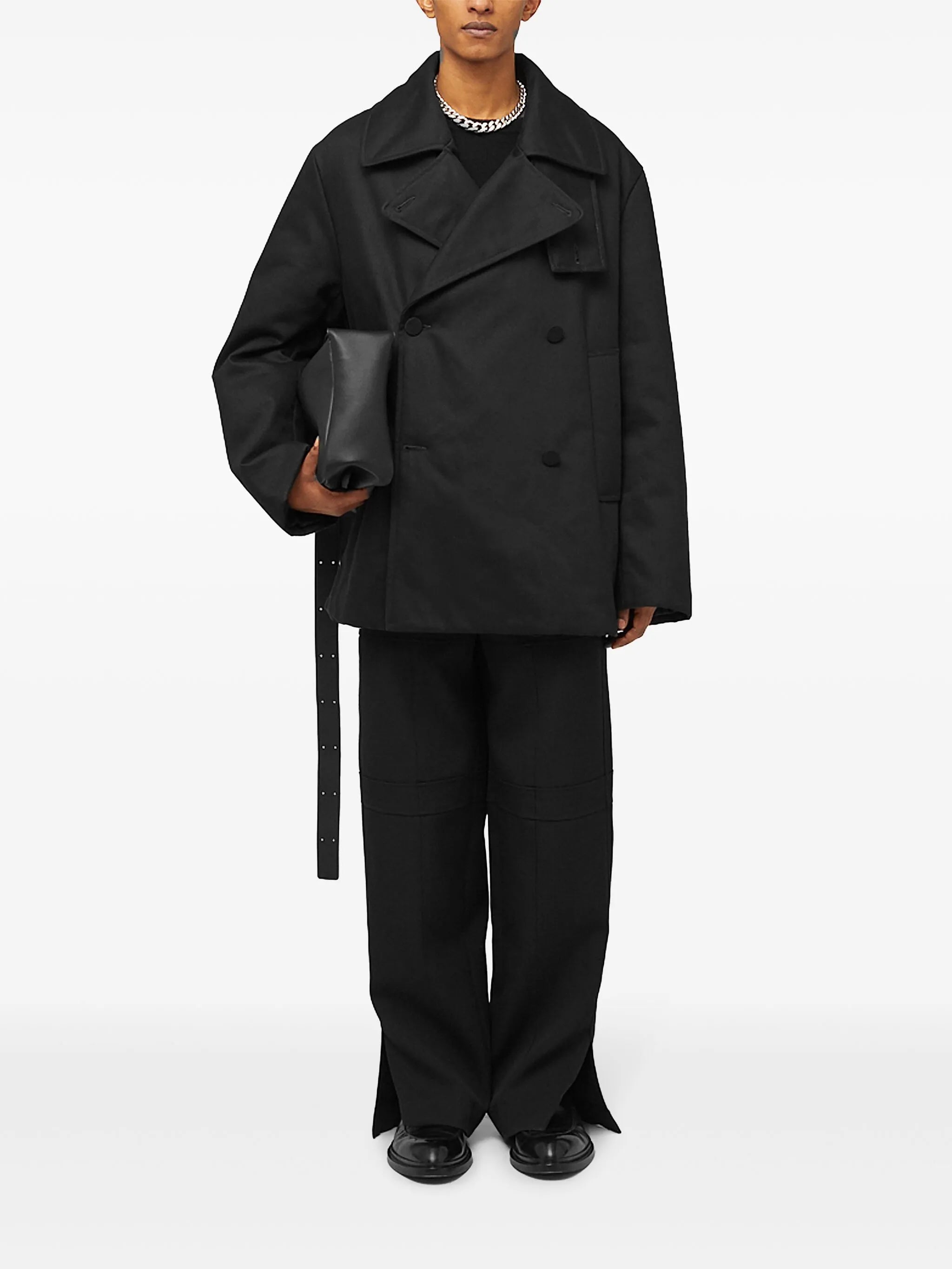 double-breasted cotton coat