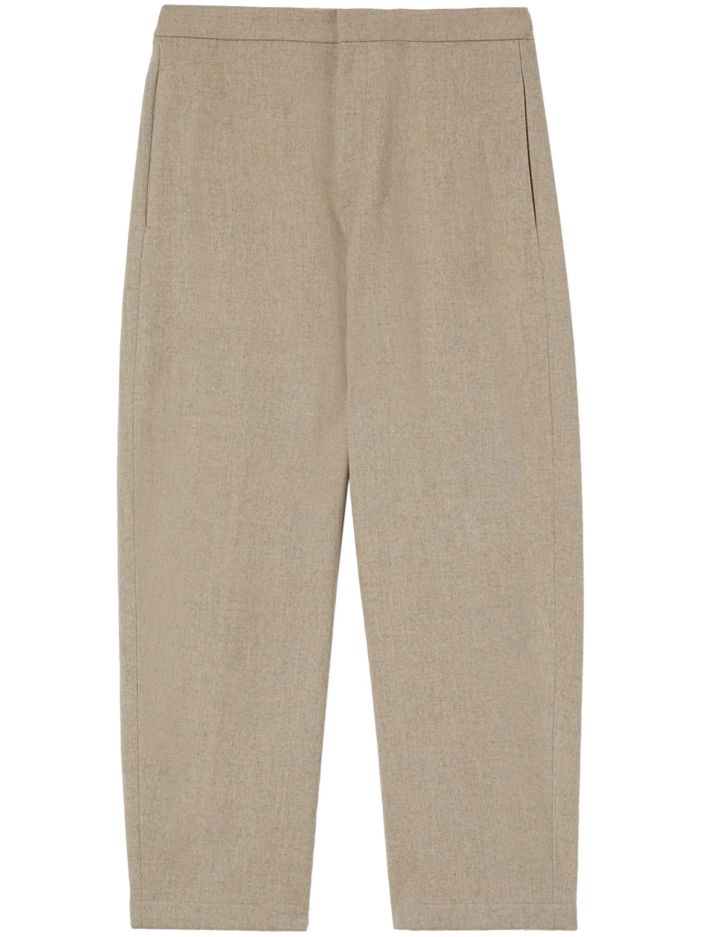 logo-patch wool tapered trousers