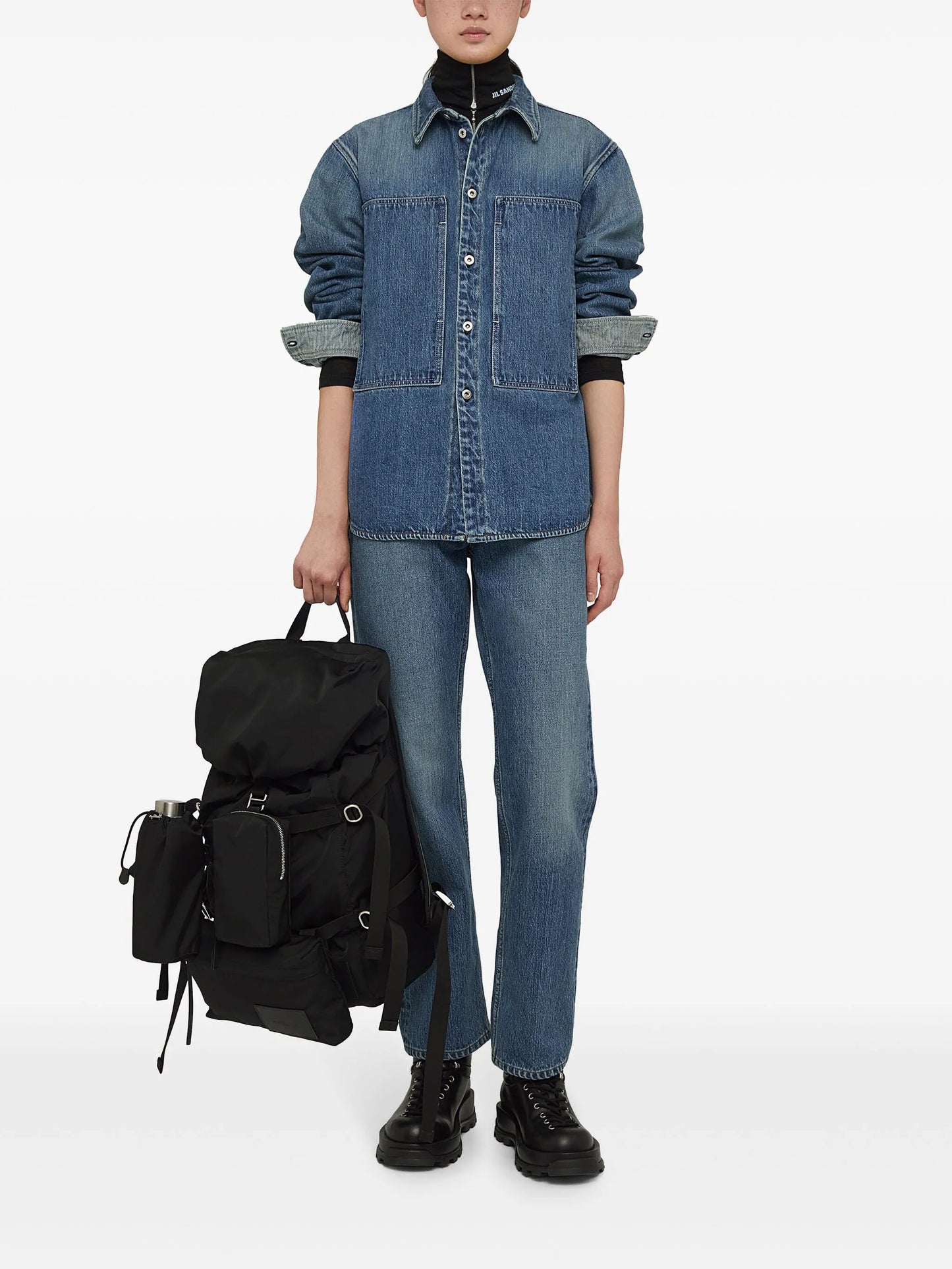 logo-appliqué straight-leg jeans