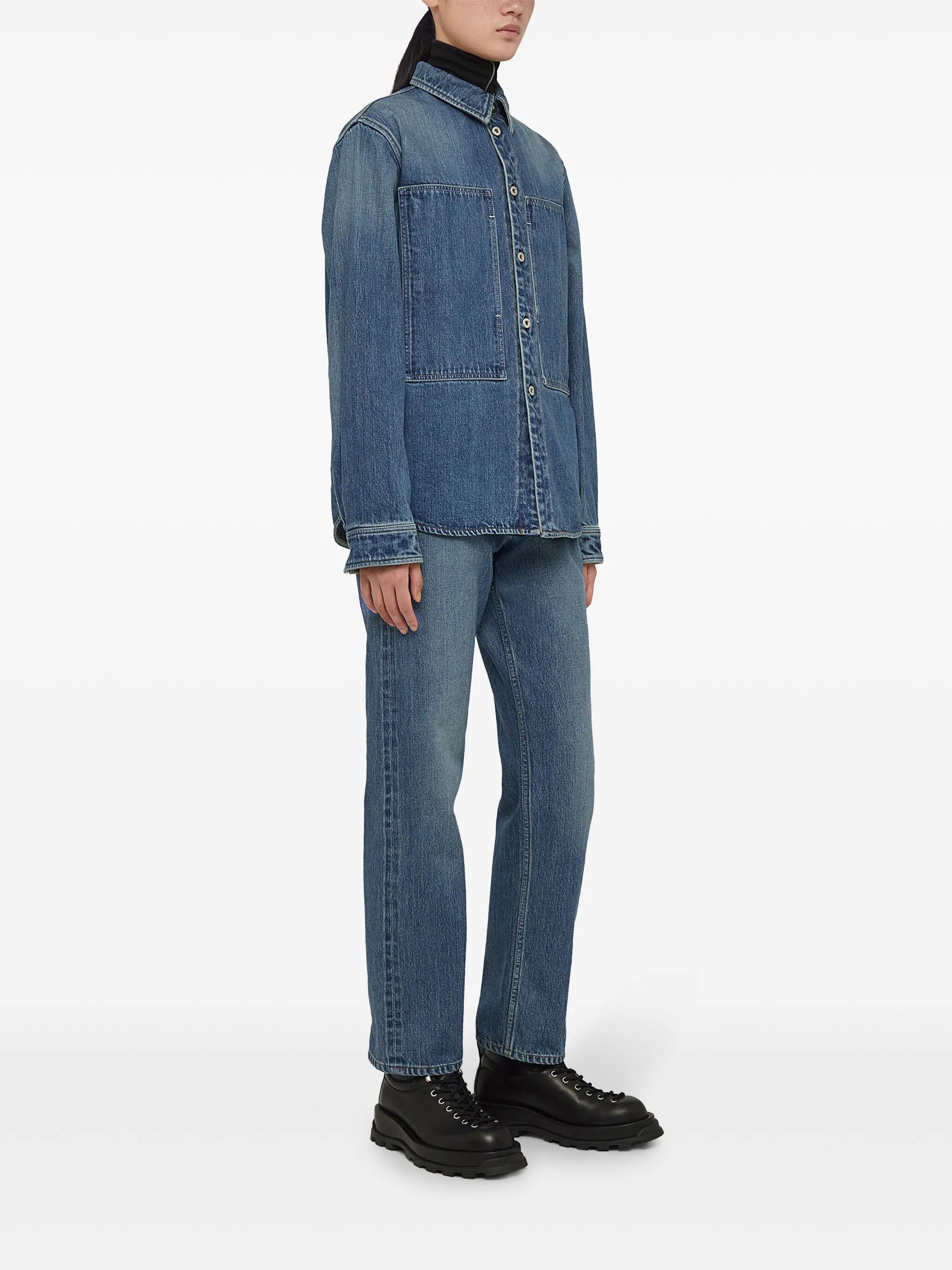logo-appliqué straight-leg jeans