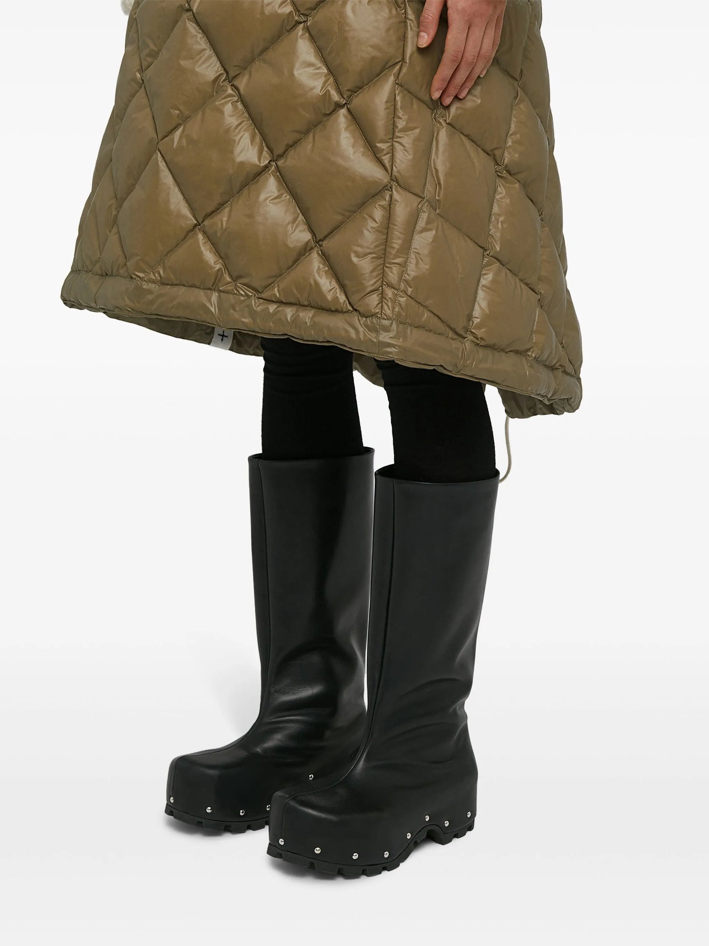studded leather knee-high boots